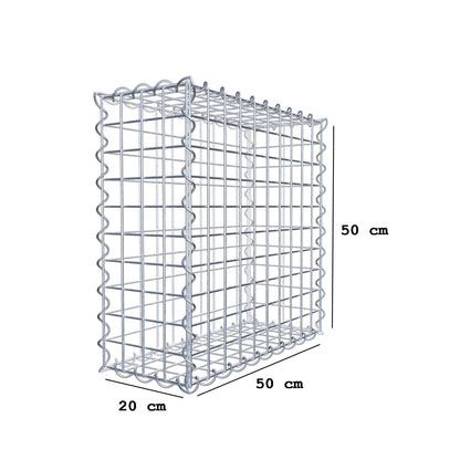 Gavión 50 cm x 50 cm x 20 cm (L x A x P), luz de malla 5 cm x 5 cm, en espiral