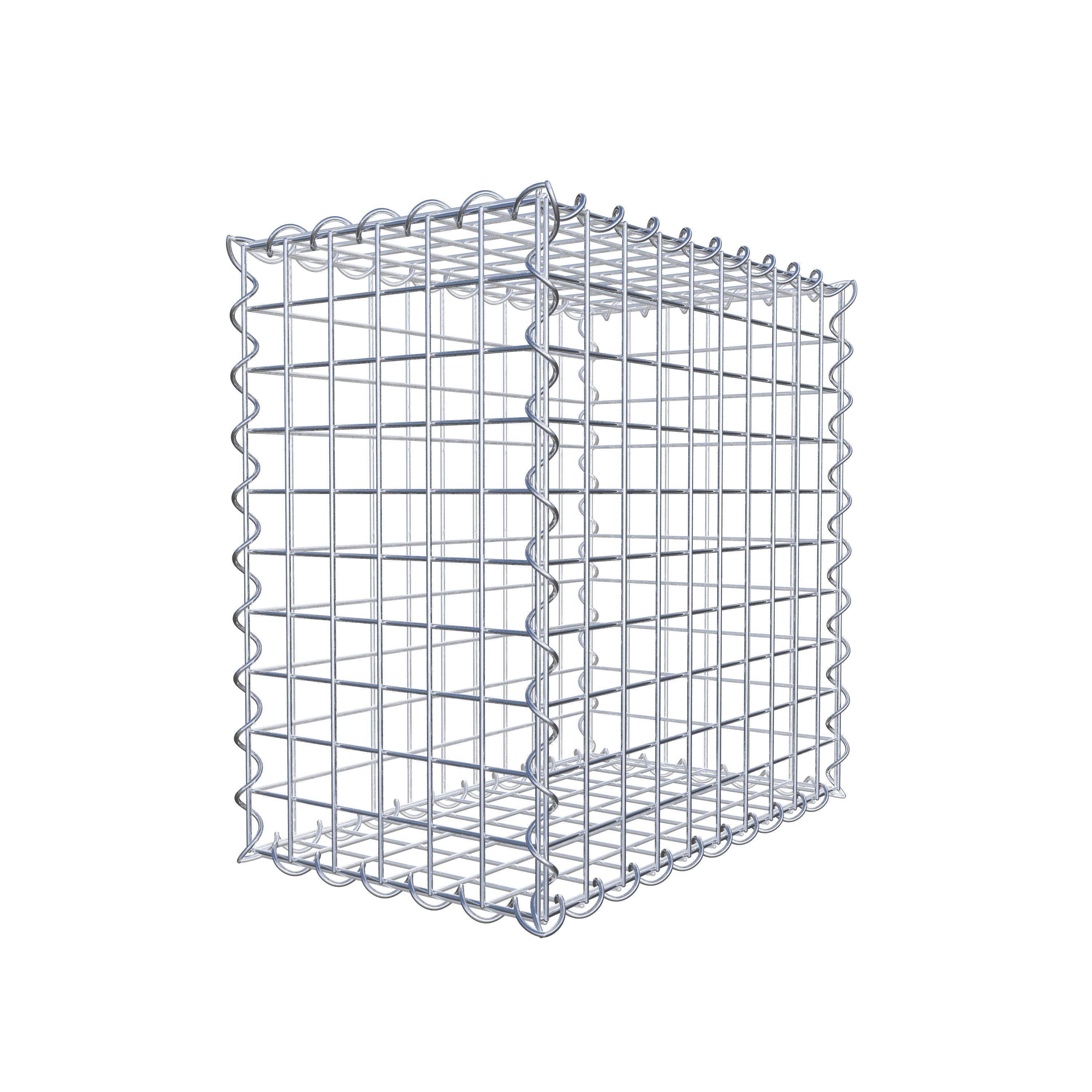 Schanskorf 50 cm x 50 cm x 30 cm (L x H x D), maaswijdte 5 cm x 5 cm, spiraal