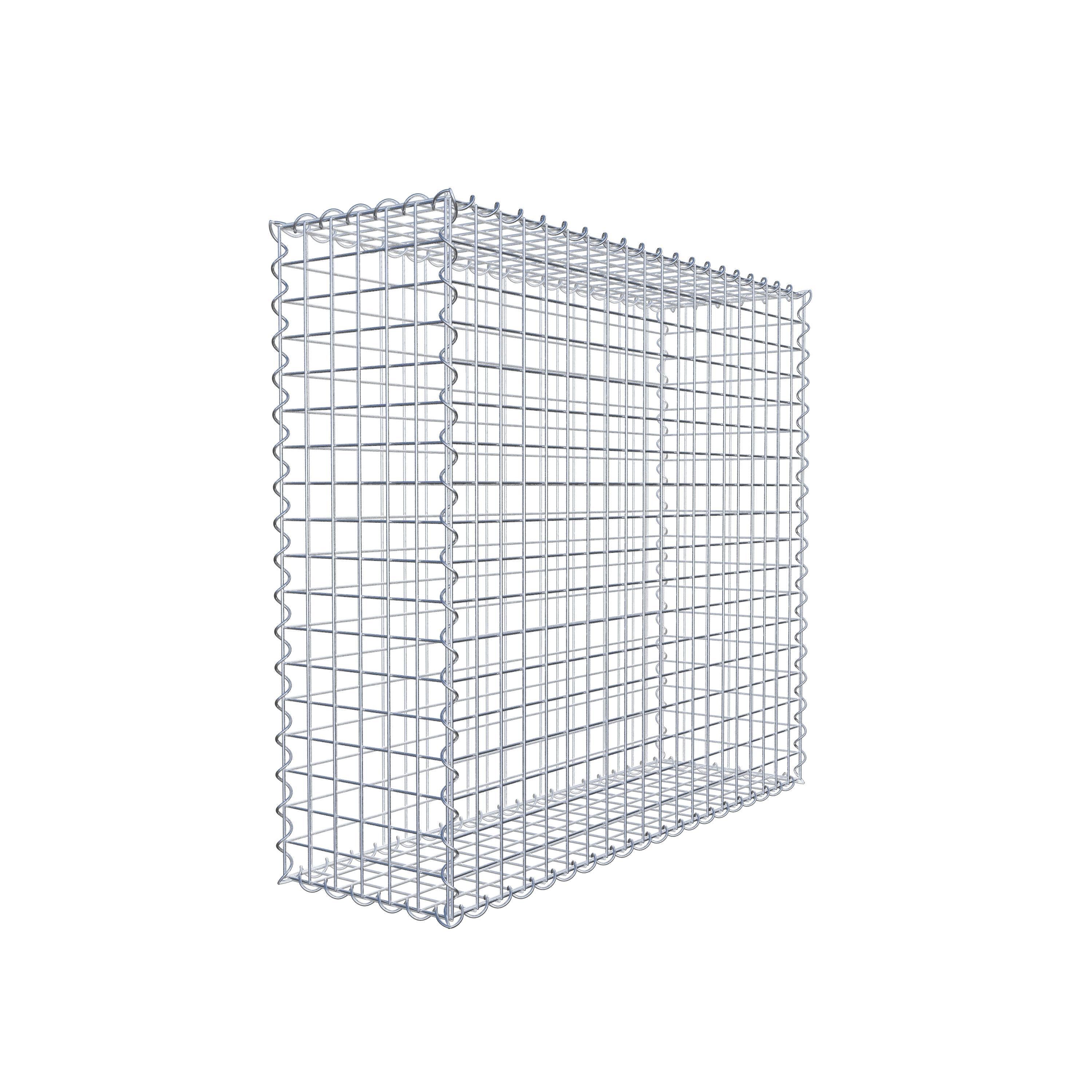 Gabion 100 cm x 90 cm x 30 cm (L x H x D), maskestørrelse 5 cm x 5 cm, spiral