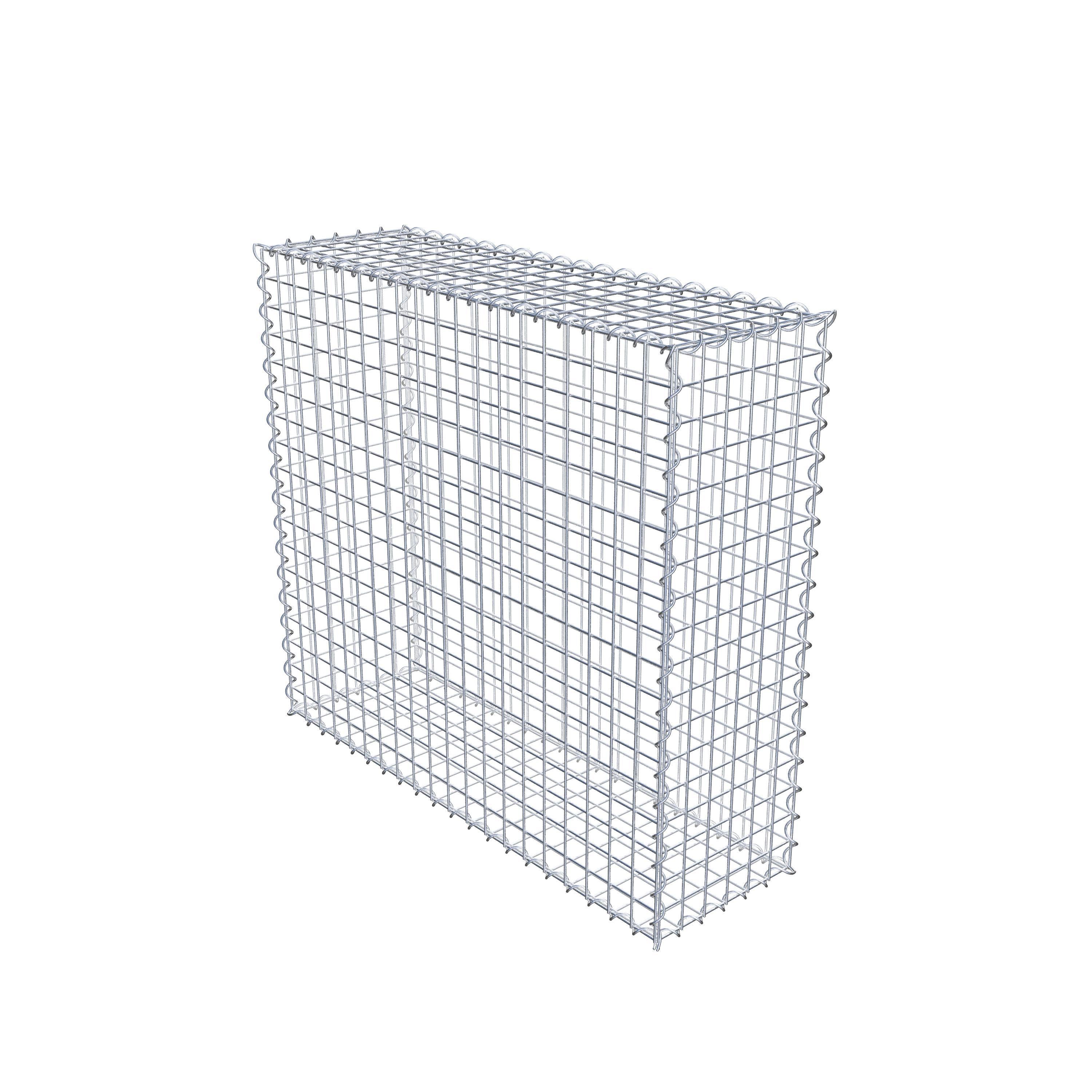 Gabion 100 cm x 90 cm x 30 cm (L x H x D), maskestørrelse 5 cm x 5 cm, spiral