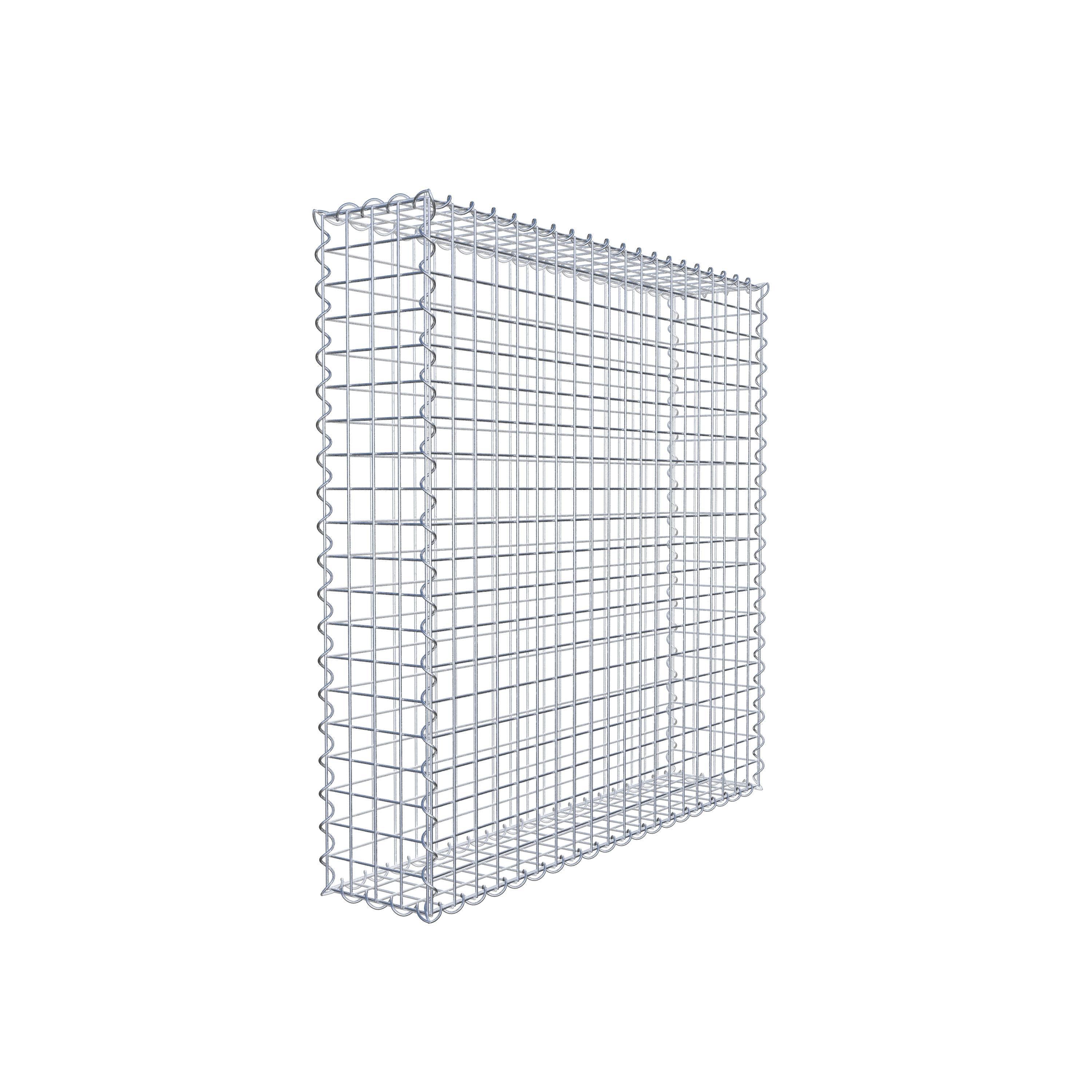 Gabion 100 cm x 100 cm x 20 cm (L x H x D), maskestørrelse 5 cm x 5 cm, spiral