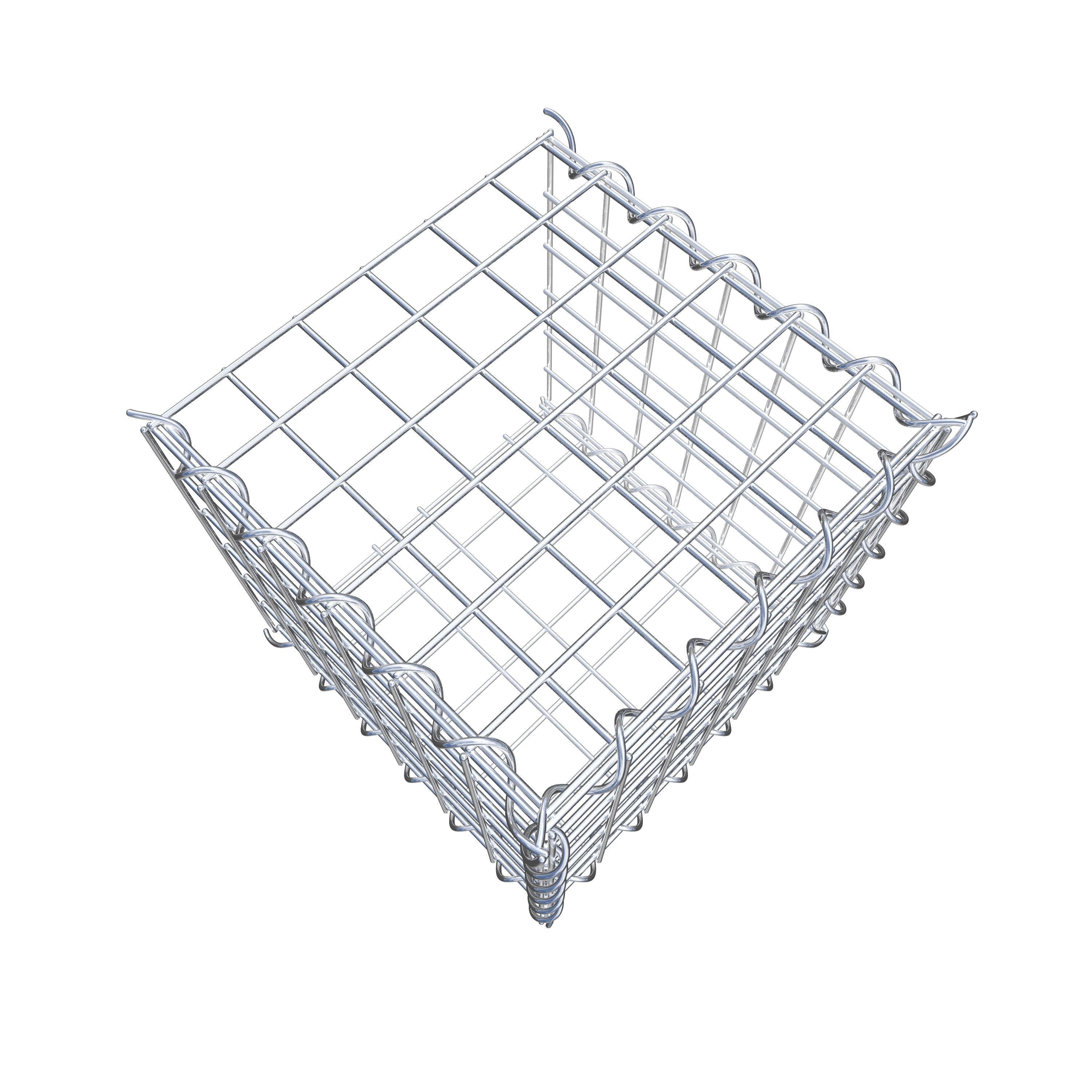 Aangegroeide schanskorf type 2 30 cm x 30 cm x 30 cm (L x H x D), maaswijdte 5 cm x 5 cm, spiraal