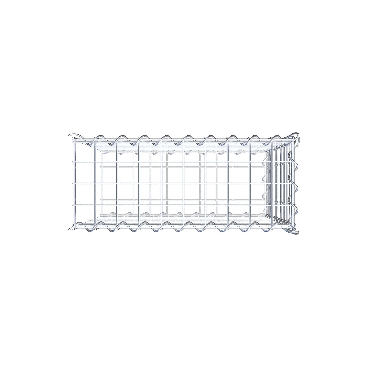 Gabion rapporté type 2 50 cm x 50 cm x 20 cm (L x H x P), mailles 5 cm x 5 cm, spirale