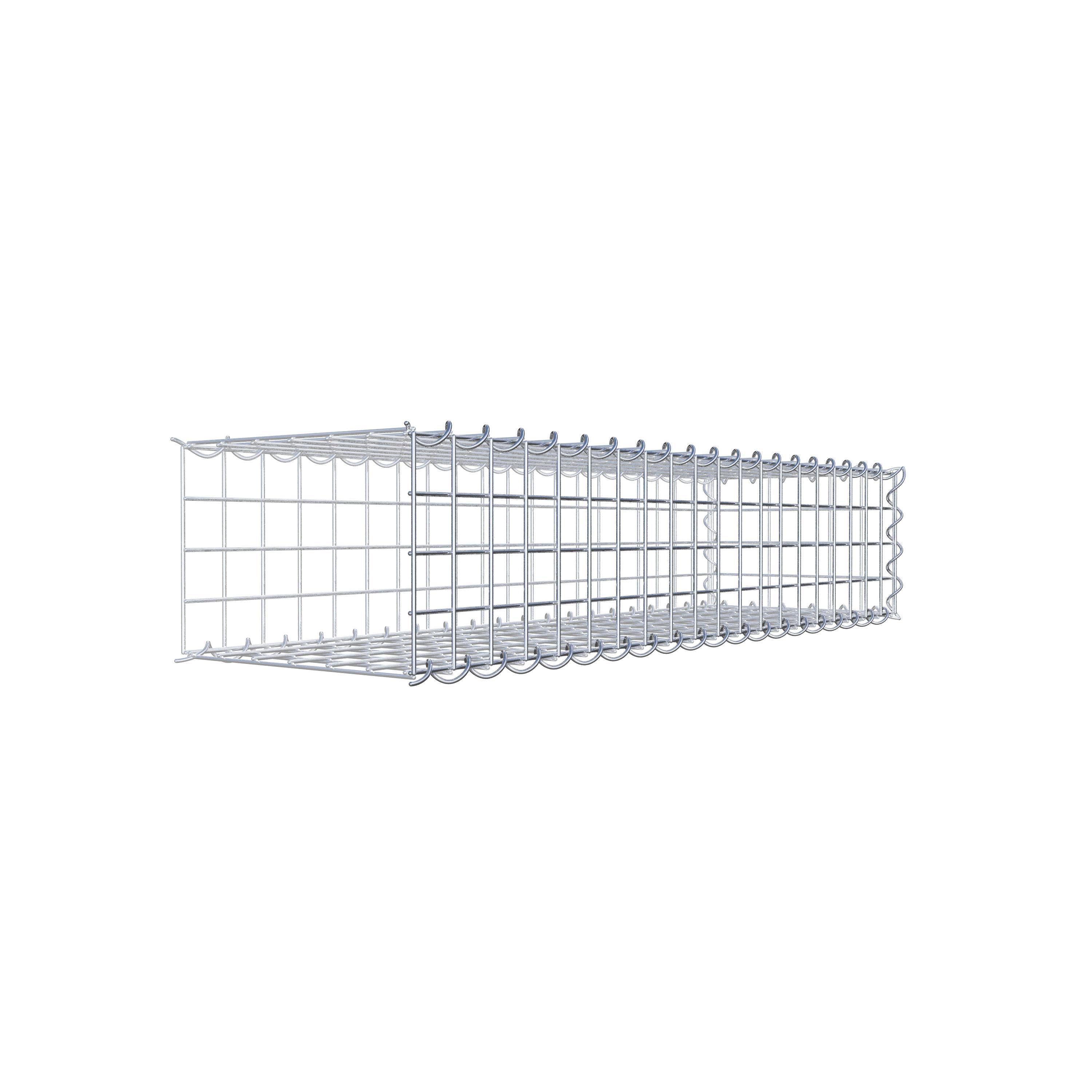 Add-on schanskorf type 2 100 cm x 20 cm x 30 cm (L x H x D), maaswijdte 5 cm x 5 cm, spiraalvormig
