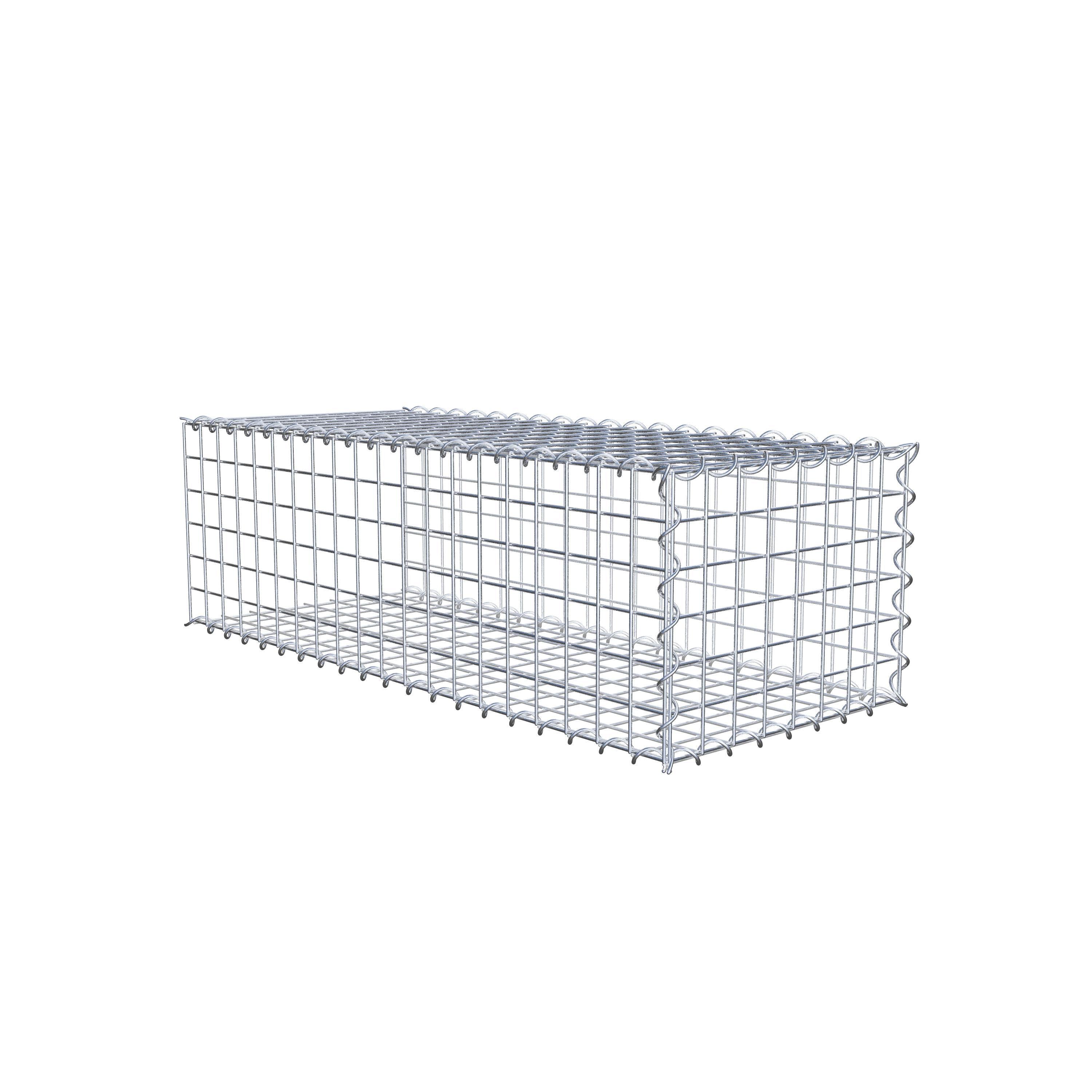 Opvokset gabion type 2 100 cm x 30 cm x 40 cm (L x H x D), maskestørrelse 5 cm x 5 cm, spiral