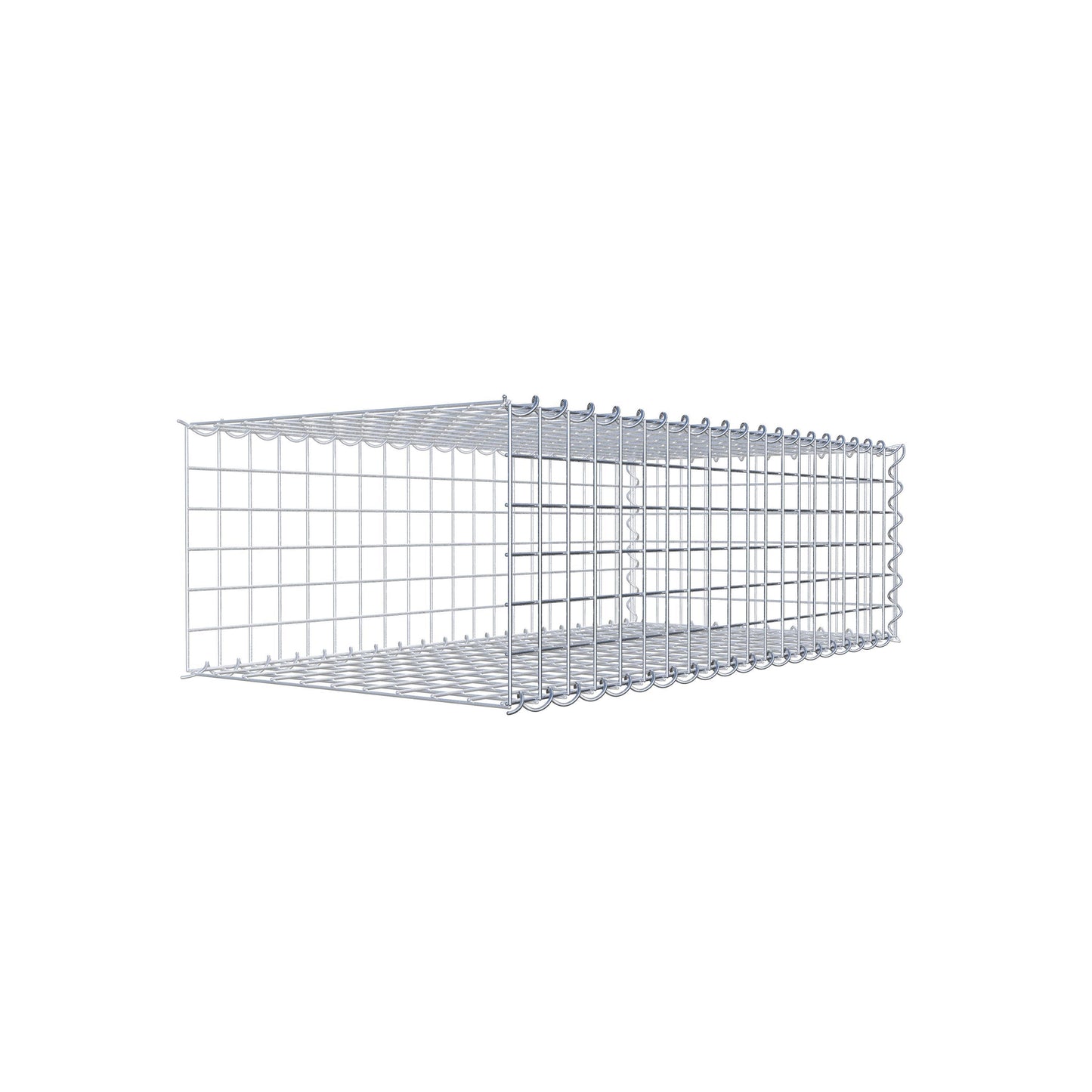 Udvokset gabion type 2 100 cm x 30 cm x 50 cm (L x H x D), maskestørrelse 5 cm x 5 cm, spiral