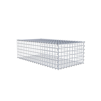 Udvokset gabion type 2 100 cm x 30 cm x 50 cm (L x H x D), maskestørrelse 5 cm x 5 cm, spiral