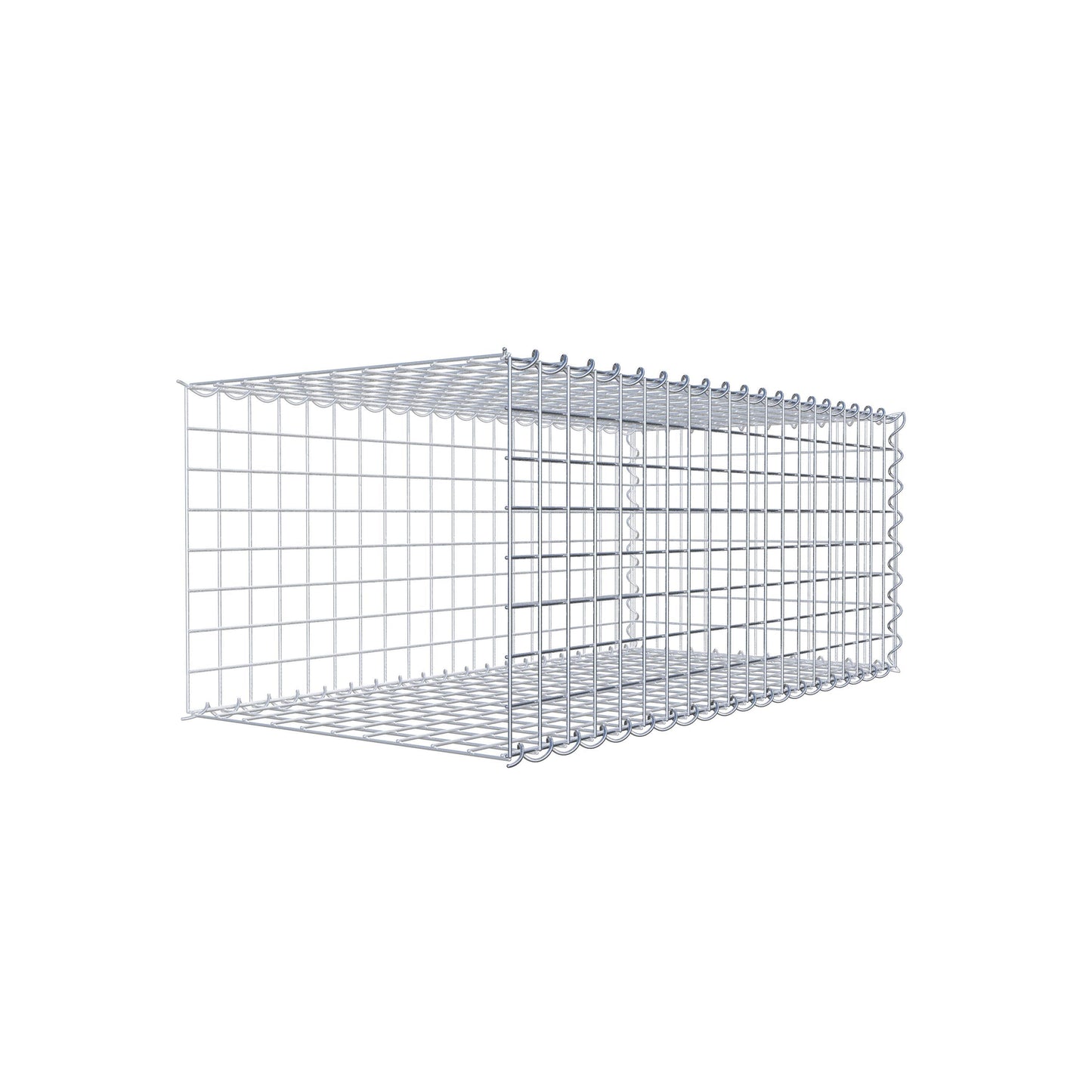 Opvokset gabion type 2 100 cm x 40 cm x 50 cm (L x H x D), maskestørrelse 5 cm x 5 cm, spiral