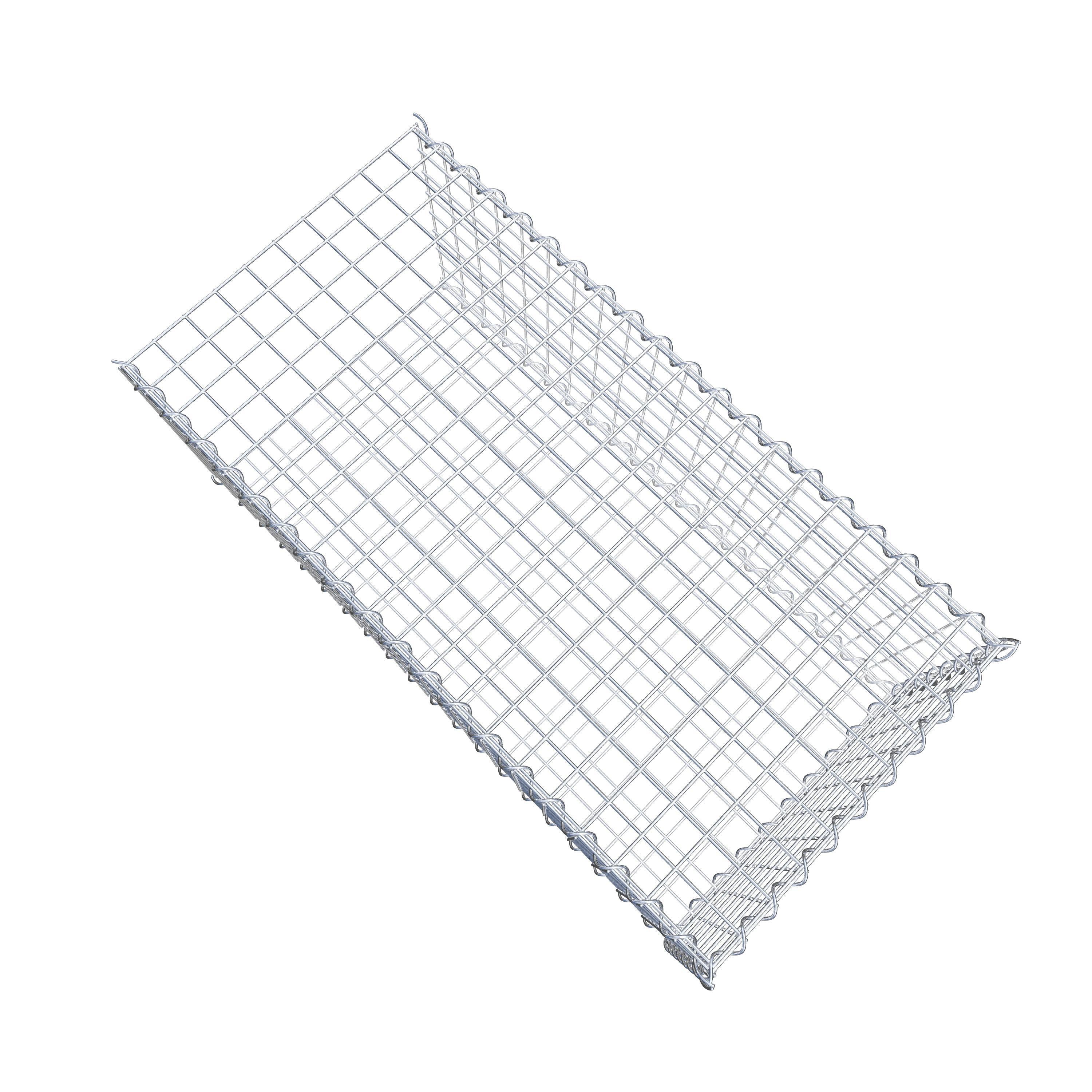 Opvokset gabion type 2 100 cm x 40 cm x 50 cm (L x H x D), maskestørrelse 5 cm x 5 cm, spiral