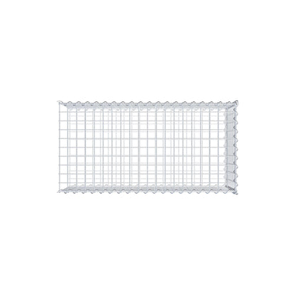 Opvokset gabion type 2 100 cm x 40 cm x 50 cm (L x H x D), maskestørrelse 5 cm x 5 cm, spiral