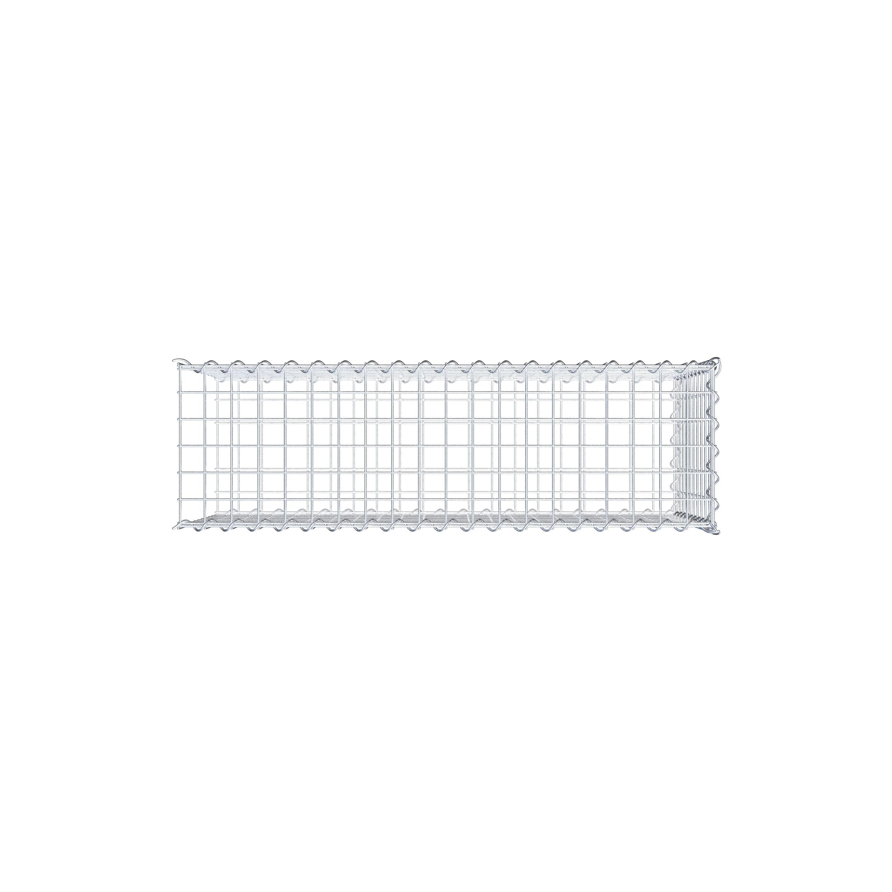Aangegroeide schanskorf type 2 100 cm x 50 cm x 30 cm (L x H x D), maaswijdte 5 cm x 5 cm, spiraal