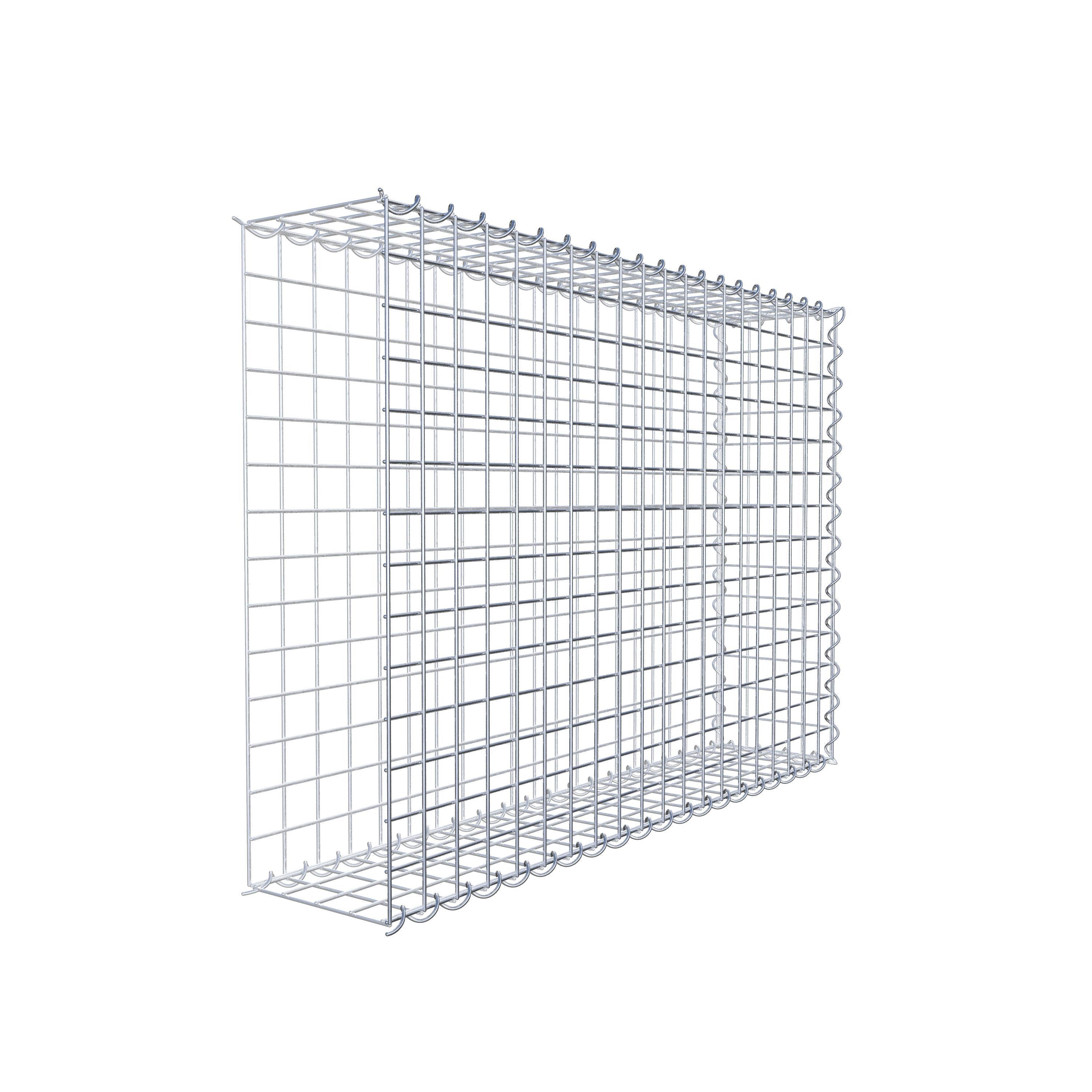 Opvokset gabion type 2 100 cm x 70 cm x 20 cm (L x H x D), maskestørrelse 5 cm x 5 cm, spiral