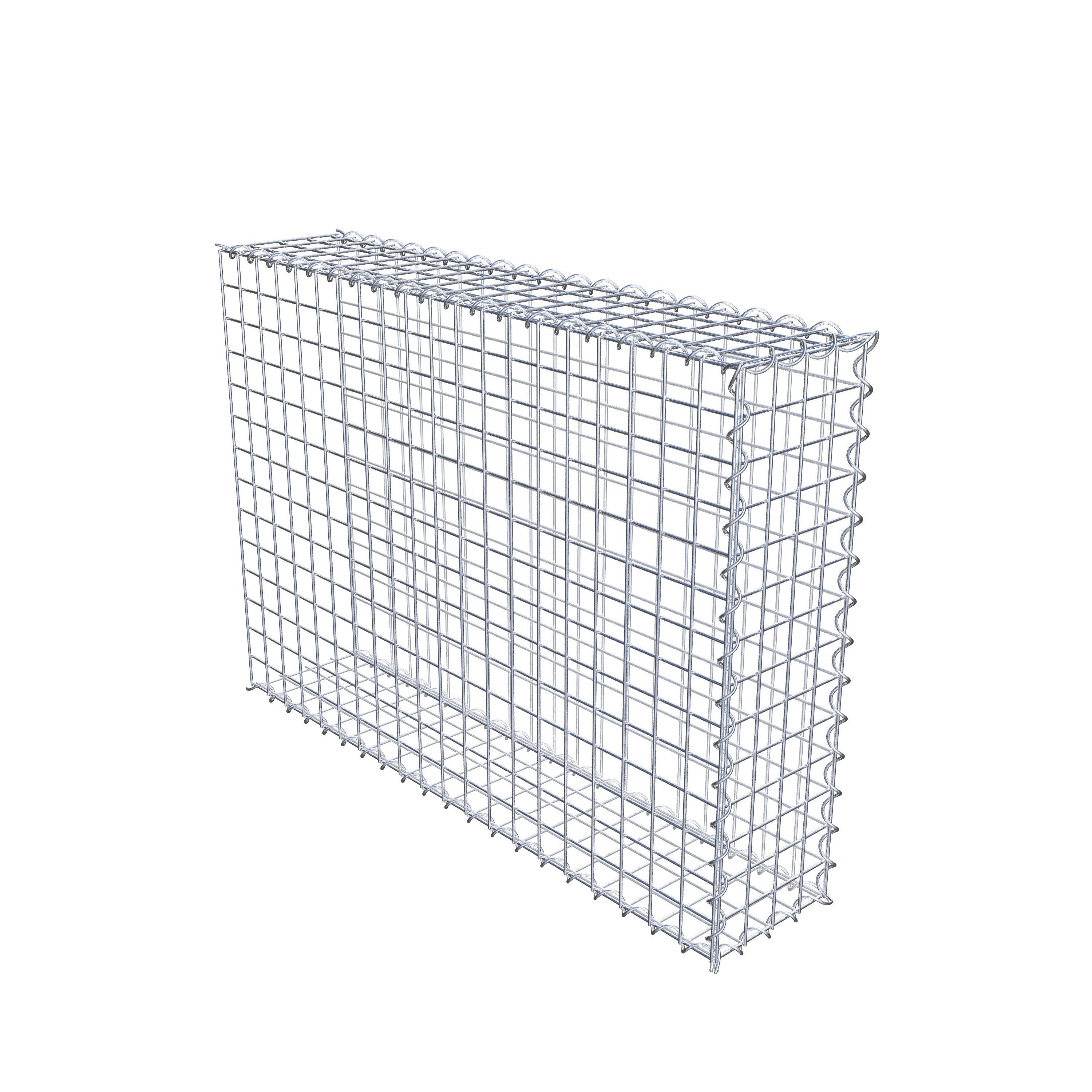 Opvokset gabion type 2 100 cm x 70 cm x 20 cm (L x H x D), maskestørrelse 5 cm x 5 cm, spiral