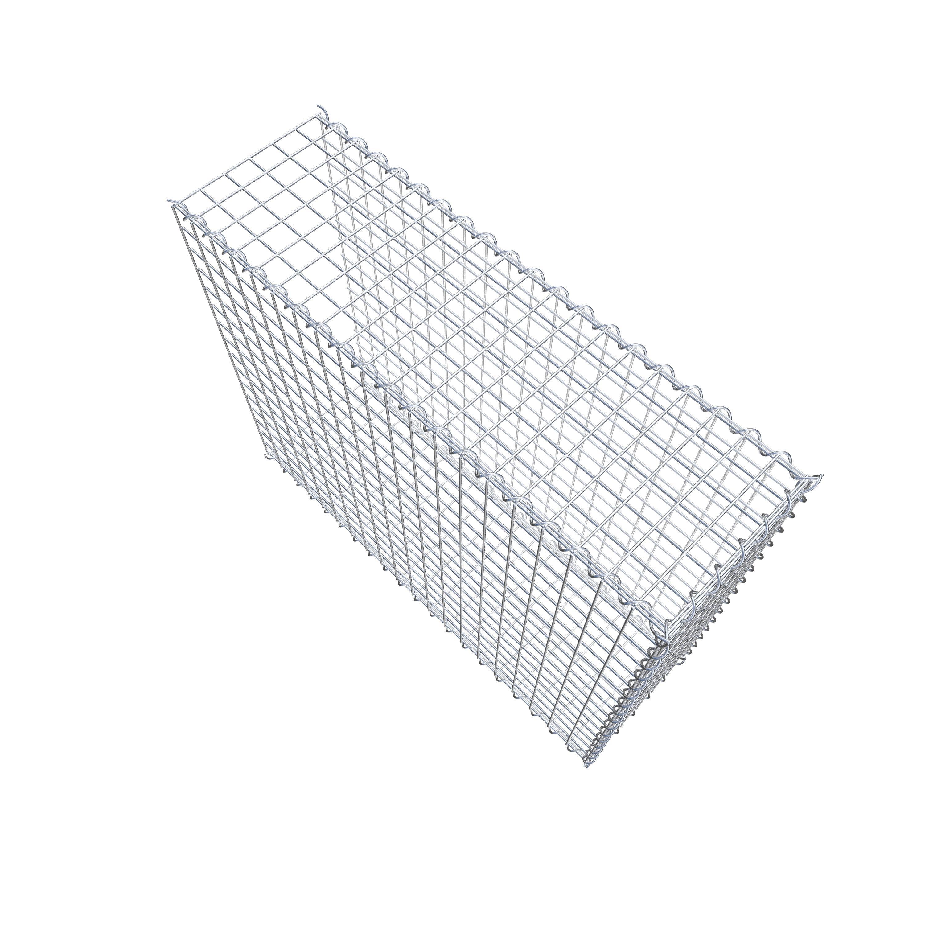 Opvokset gabion type 2 100 cm x 80 cm x 30 cm (L x H x D), maskestørrelse 5 cm x 5 cm, spiral