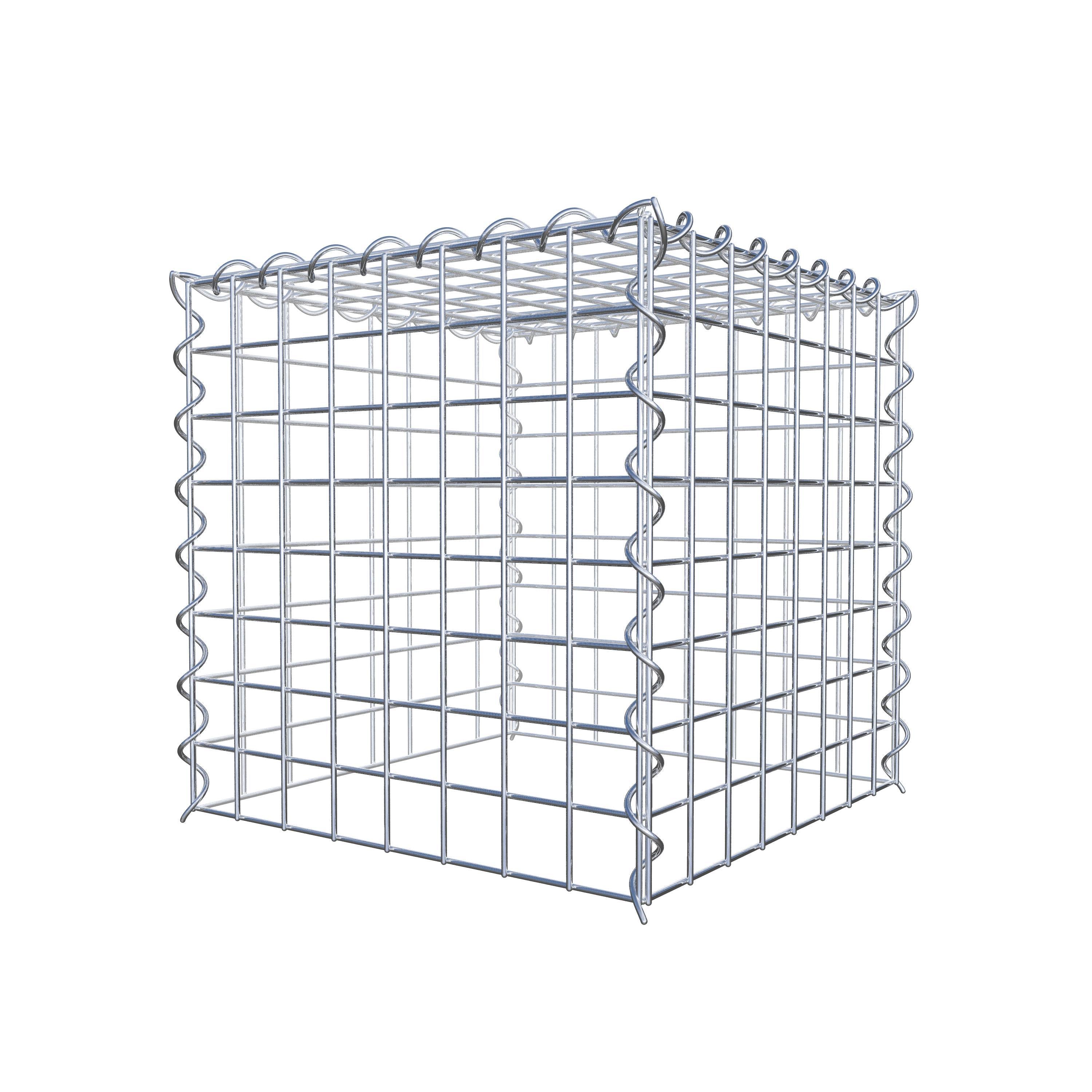 Aangegroeide schanskorf type 3 40 cm x 40 cm x 40 cm (L x H x D), maaswijdte 5 cm x 5 cm, spiraal