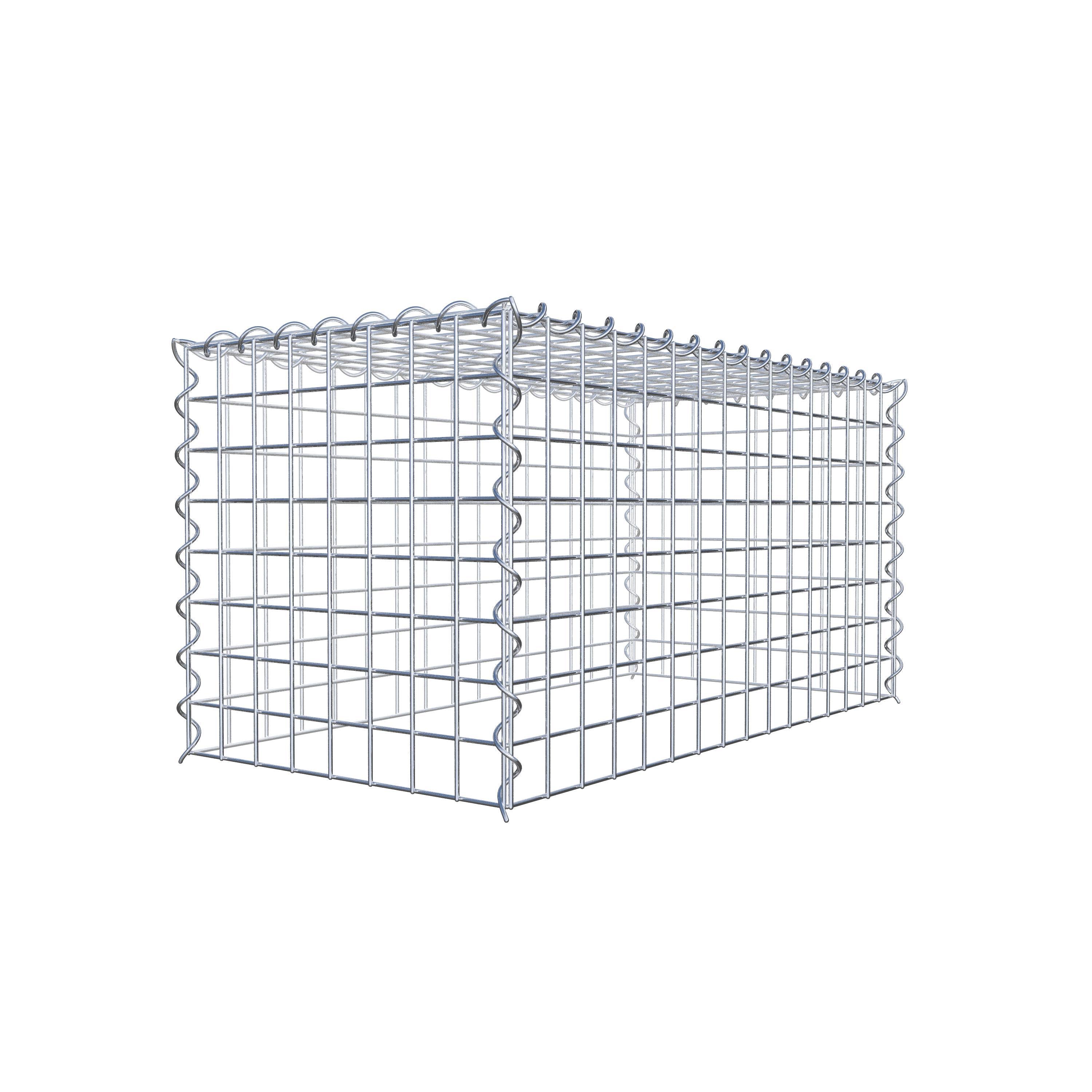 Aangegroeide schanskorf type 3 80 cm x 40 cm x 40 cm (L x H x D), maaswijdte 5 cm x 5 cm, spiraal