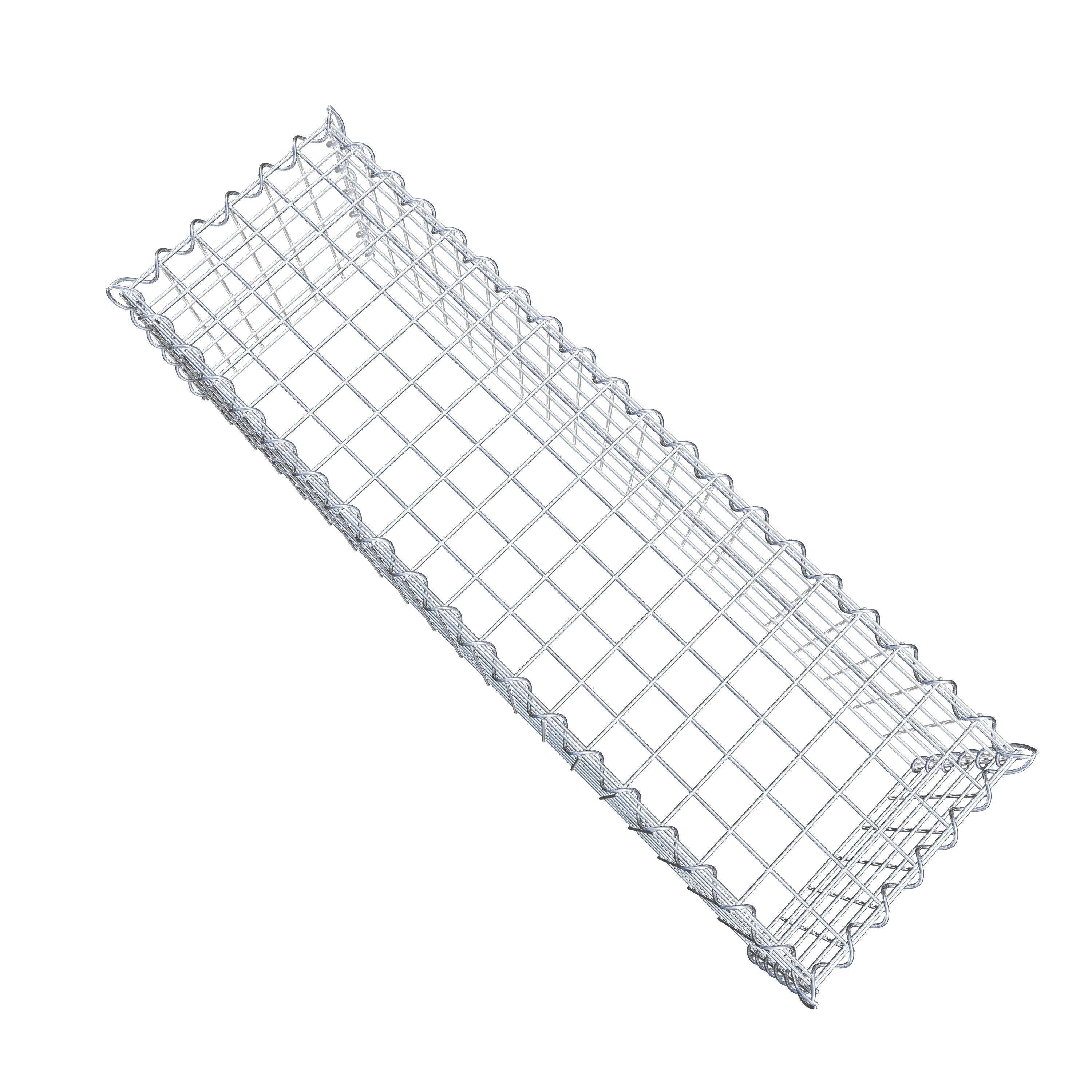 Aangegroeide schanskorf type 3 100 cm x 30 cm x 30 cm (L x H x D), maaswijdte 5 cm x 5 cm, spiraal