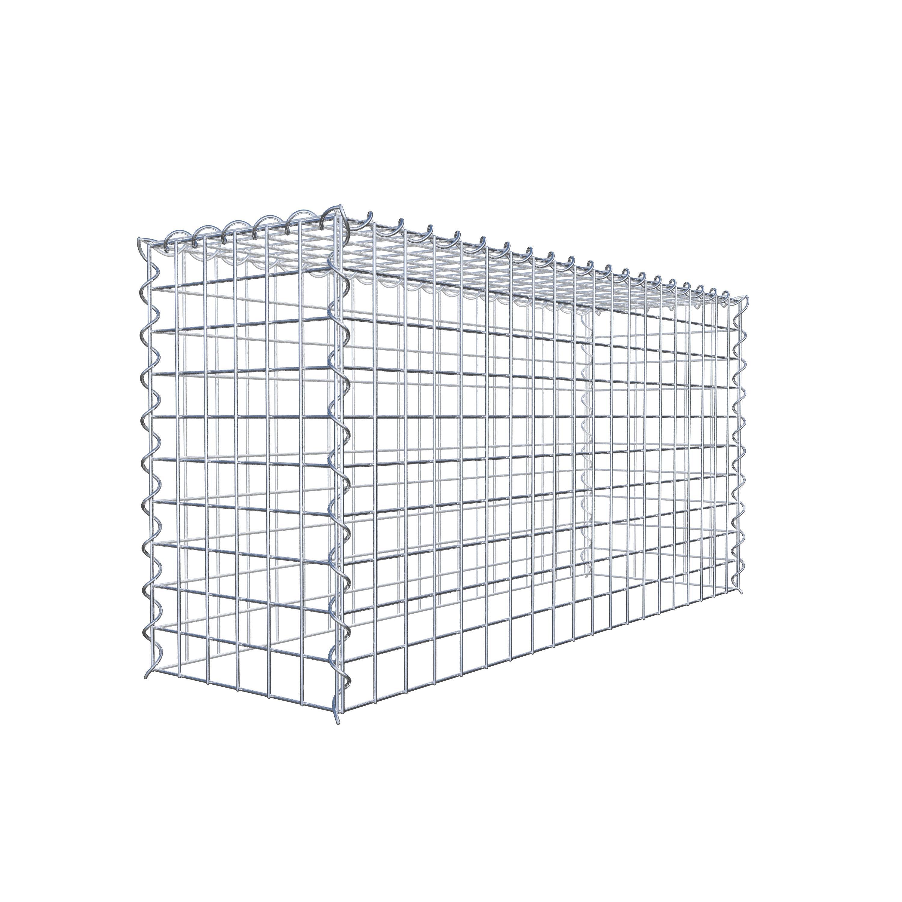 Opvokset gabion type 3 100 cm x 50 cm x 30 cm (L x H x D), maskestørrelse 5 cm x 5 cm, spiral