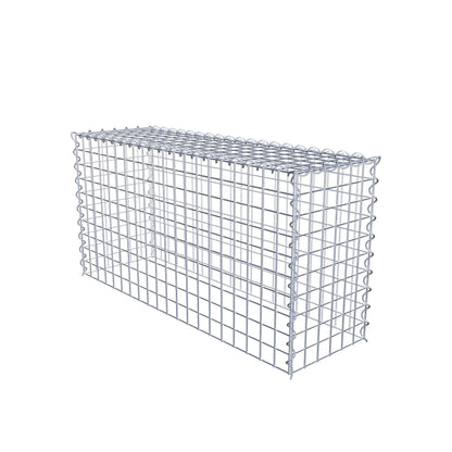 Opvokset gabion type 3 100 cm x 50 cm x 30 cm (L x H x D), maskestørrelse 5 cm x 5 cm, spiral