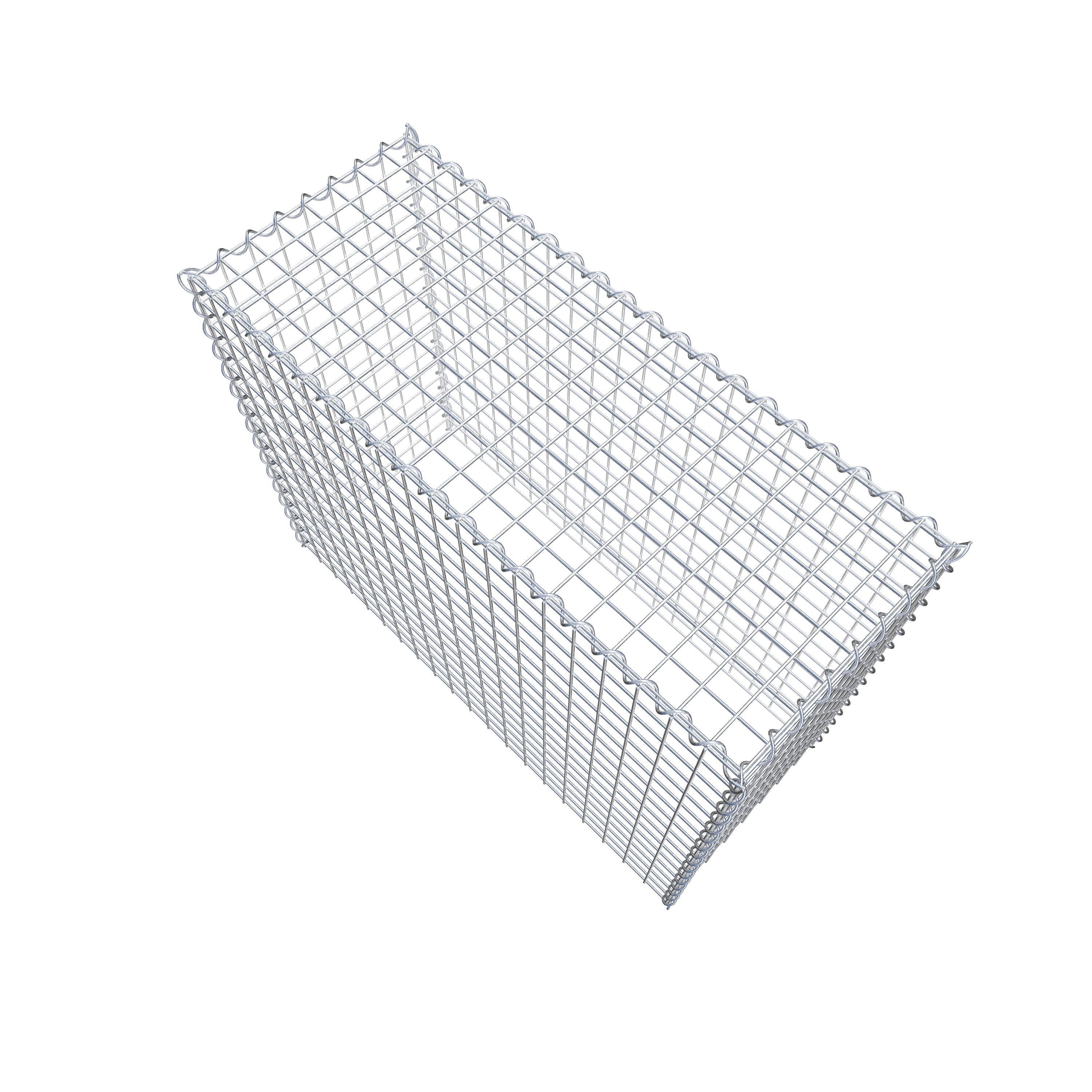 Aangegroeide schanskorf type 3 100 cm x 80 cm x 40 cm (L x H x D), maaswijdte 5 cm x 5 cm, spiraal