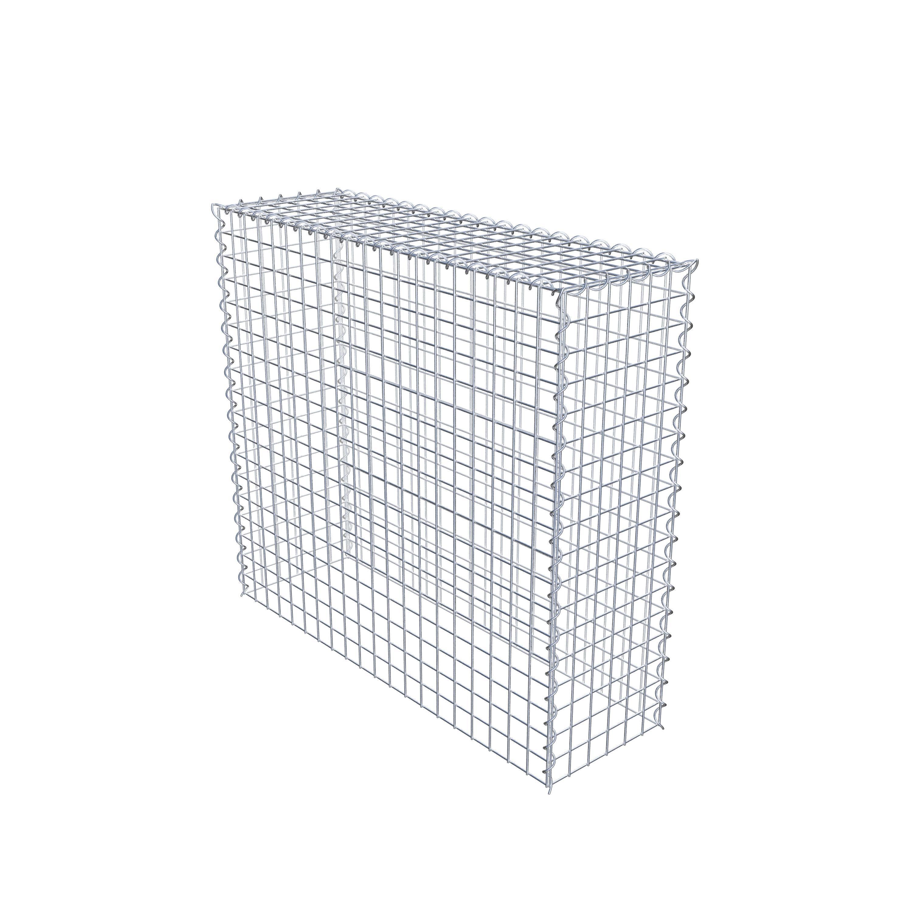 Opvokset gabion type 3 100 cm x 90 cm x 30 cm (L x H x D), maskestørrelse 5 cm x 5 cm, spiral