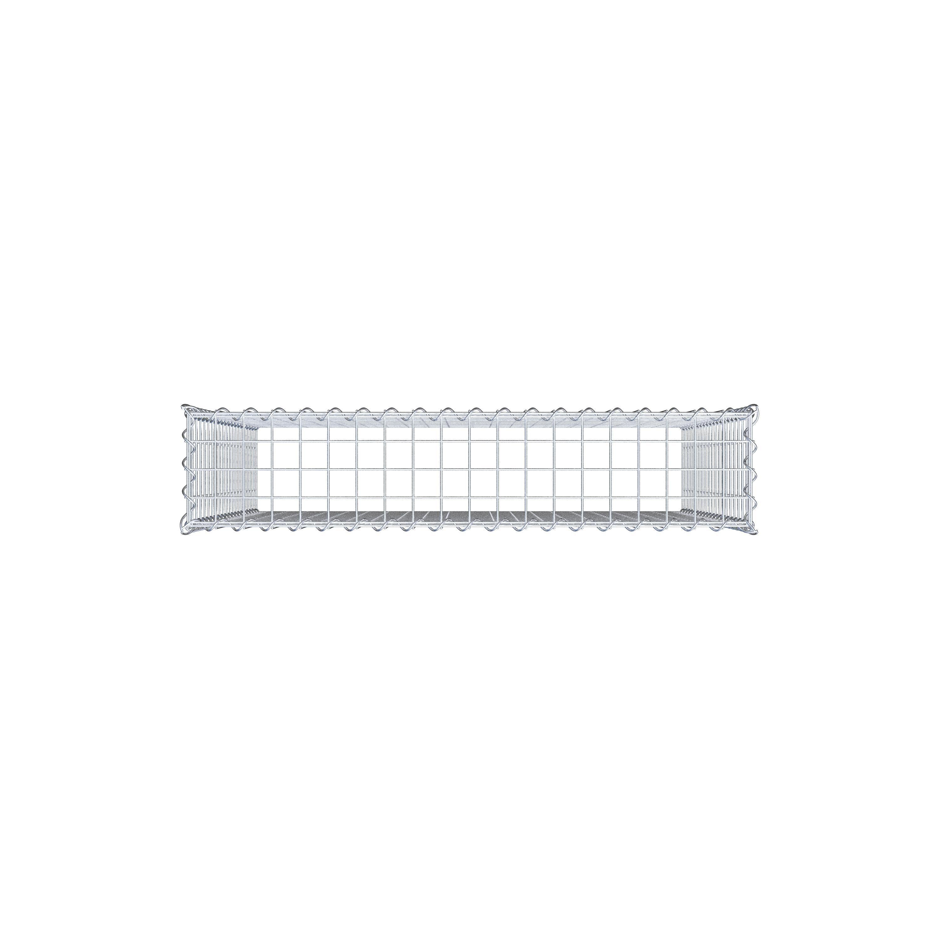 Aangegroeide schanskorf type 3 100 cm x 100 cm x 20 cm (L x H x D), maaswijdte 5 cm x 5 cm, spiraal