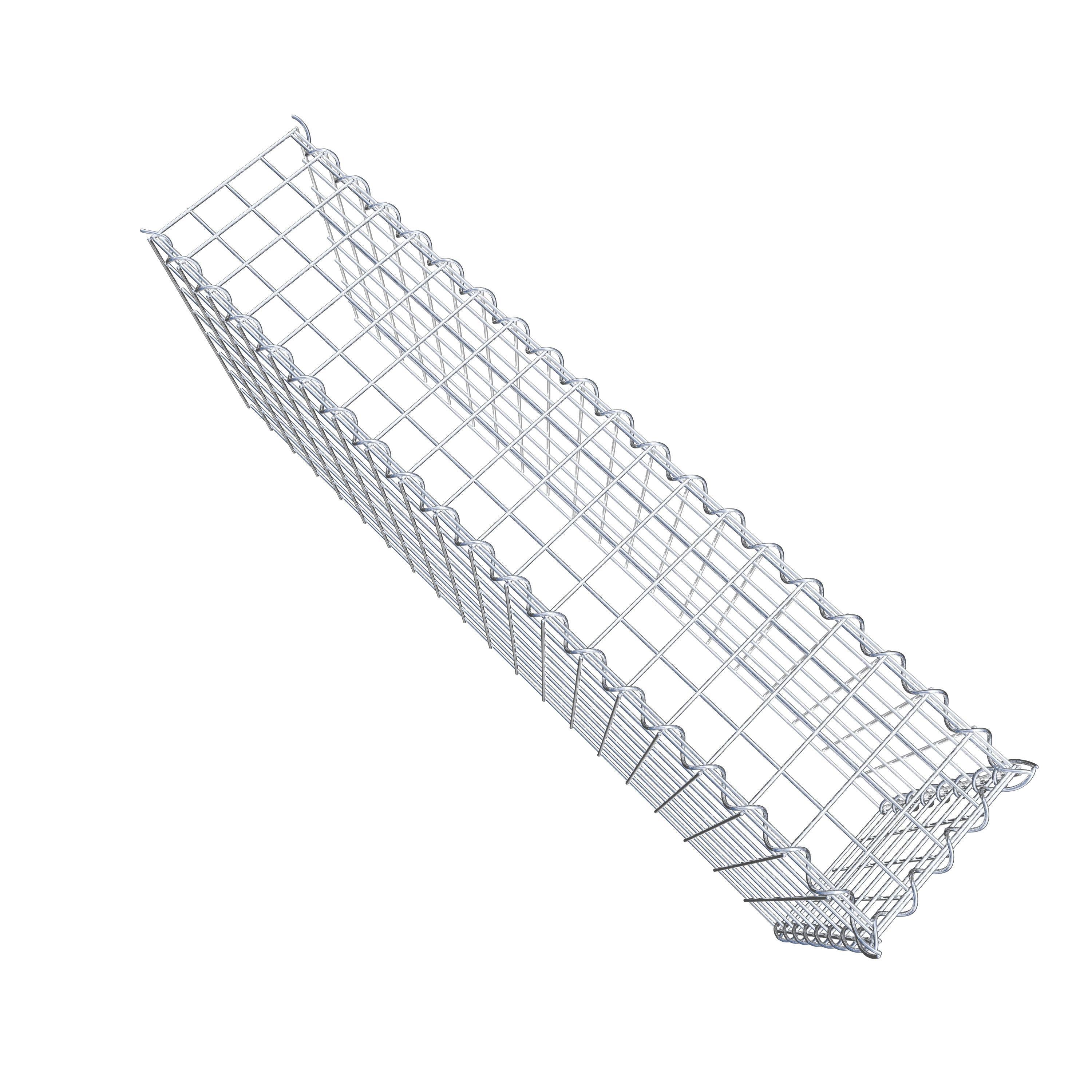 Aangegroeide schanskorf type 4 100 cm x 40 cm x 20 cm (L x H x D), maaswijdte 5 cm x 5 cm, spiraal