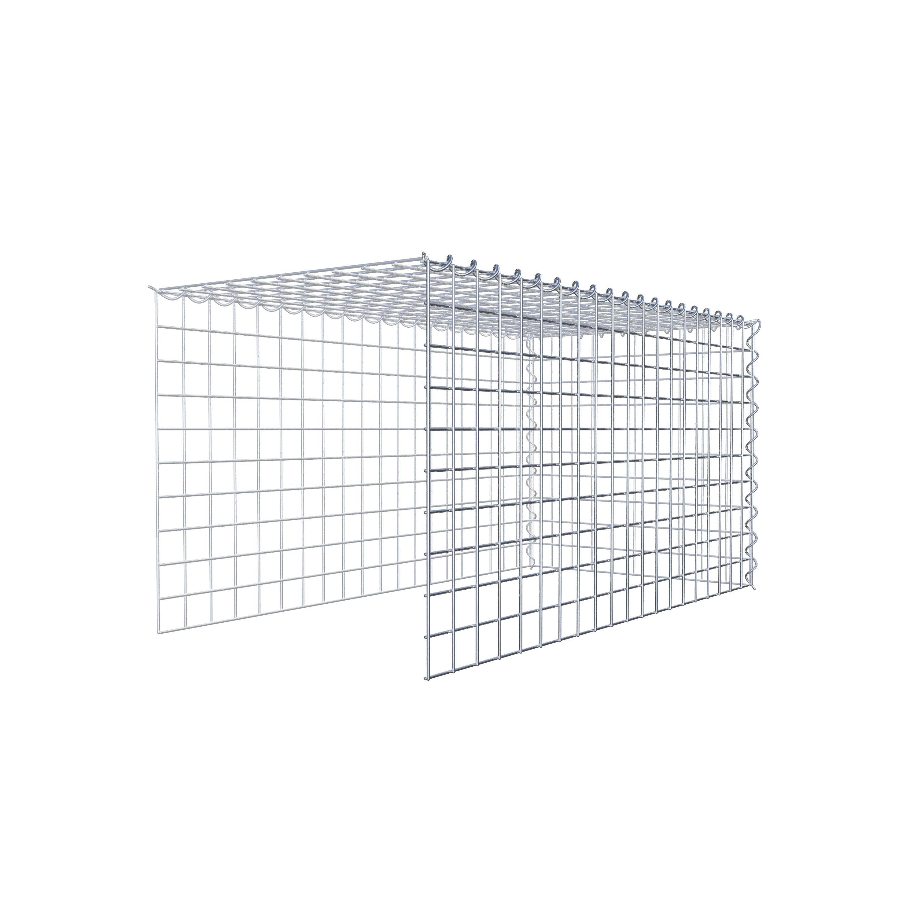 Aangegroeide schanskorf type 4 100 cm x 50 cm x 50 cm (L x H x D), maaswijdte 5 cm x 5 cm, spiraal