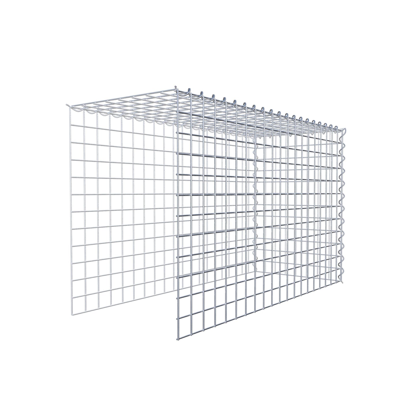 Gabião Tipo 4 100 cm x 60 cm x 40 cm (C x A x P), malhagem 5 cm x 5 cm, espiral