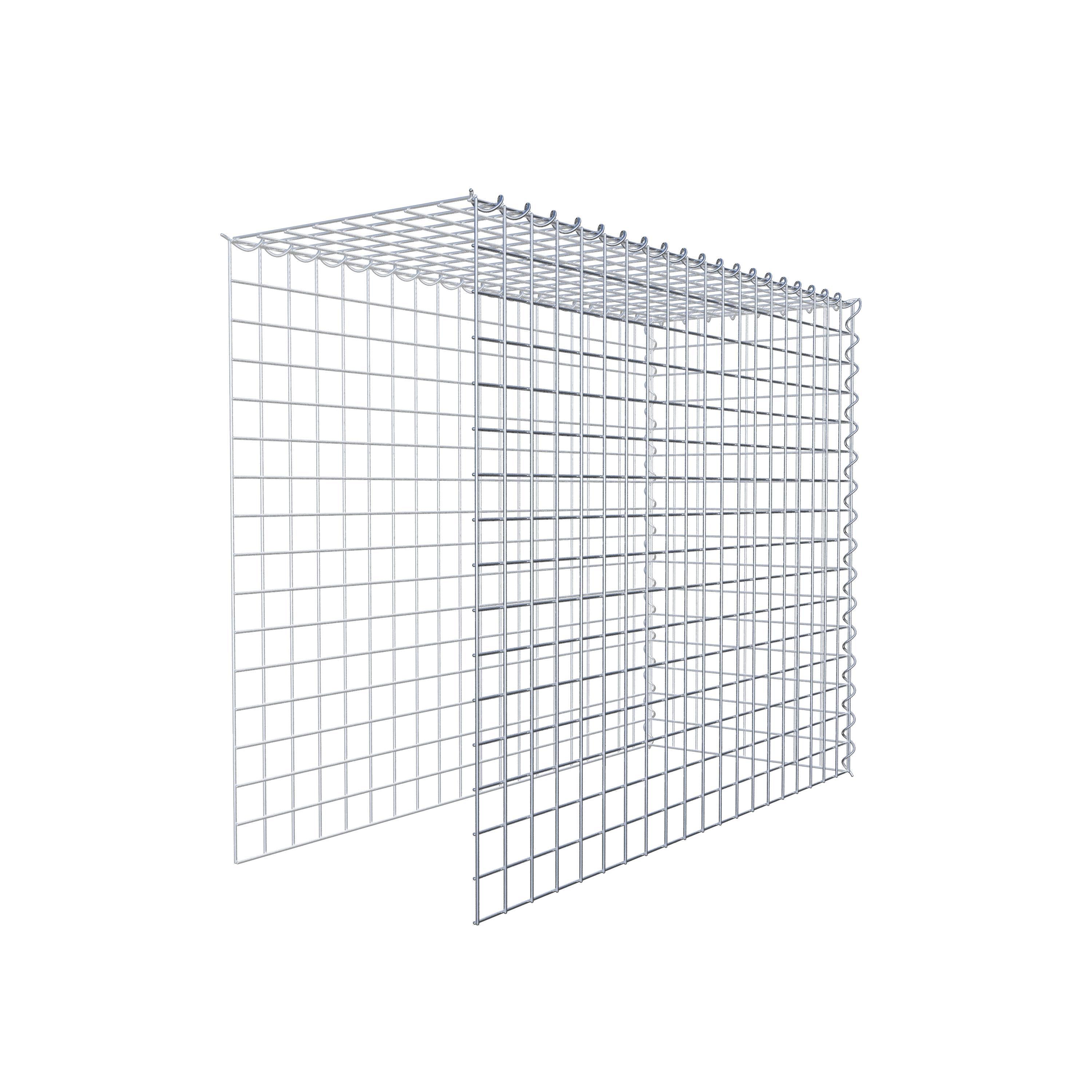 Aangegroeide schanskorf type 4 100 cm x 80 cm x 40 cm (L x H x D), maaswijdte 5 cm x 5 cm, spiraal