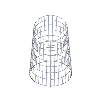 Gabion column around 47 cm diameter, 80 cm height, mesh size 5 cm x 10 cm