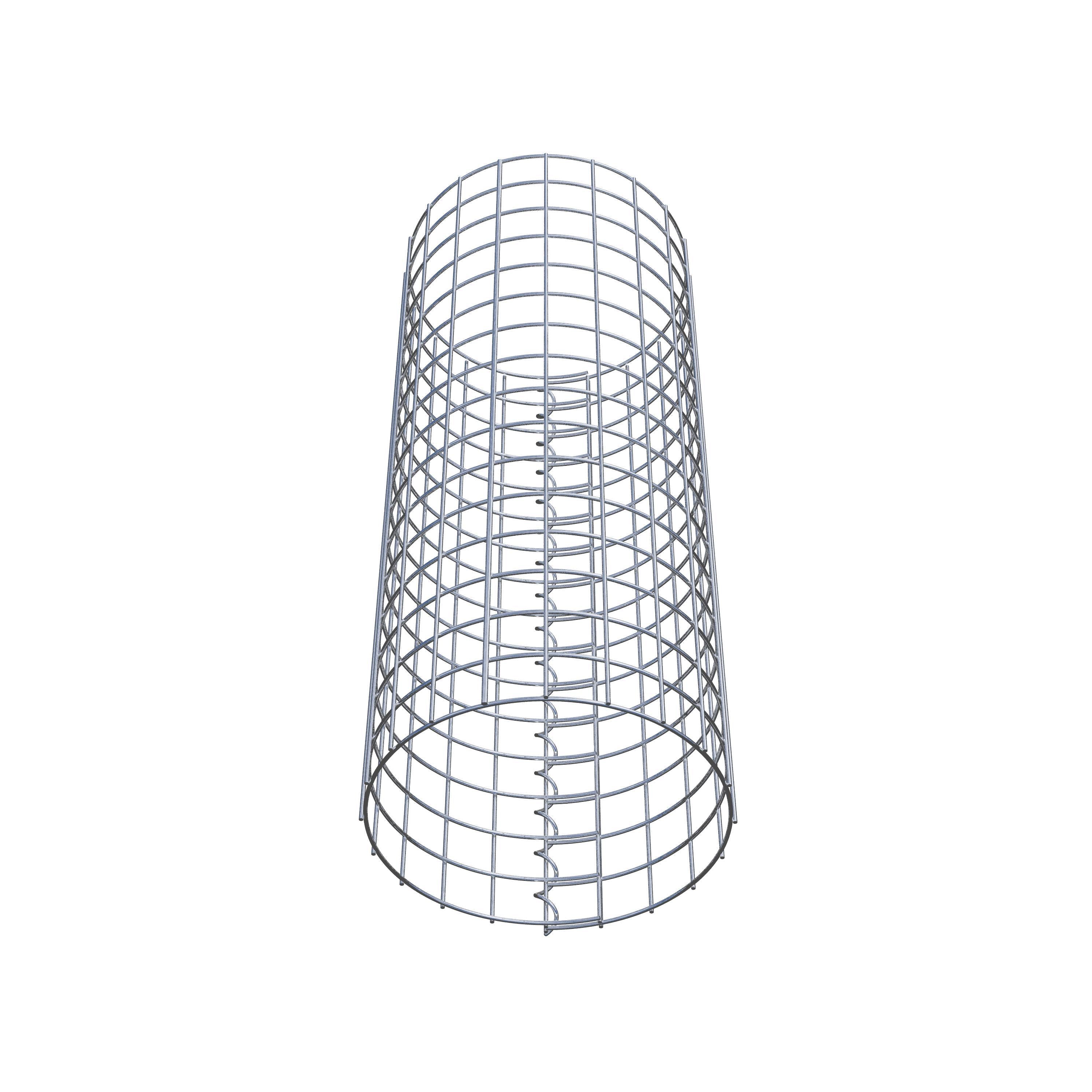 Schanskorfkolom circa 32 cm diameter, 80 cm hoogte, maaswijdte 5 cm x 5 cm