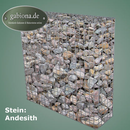 Gabion varmgalvaniseret 102 cm x 102 cm x 32 cm, maskestørrelse 5 cm x 5 cm, fuldsvejset