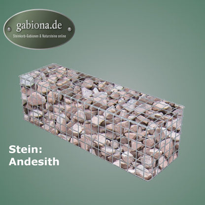 Gabion galvanisé à chaud 102 cm x 32 cm x 32 cm, mailles 5 cm x 5 cm, entièrement soudé