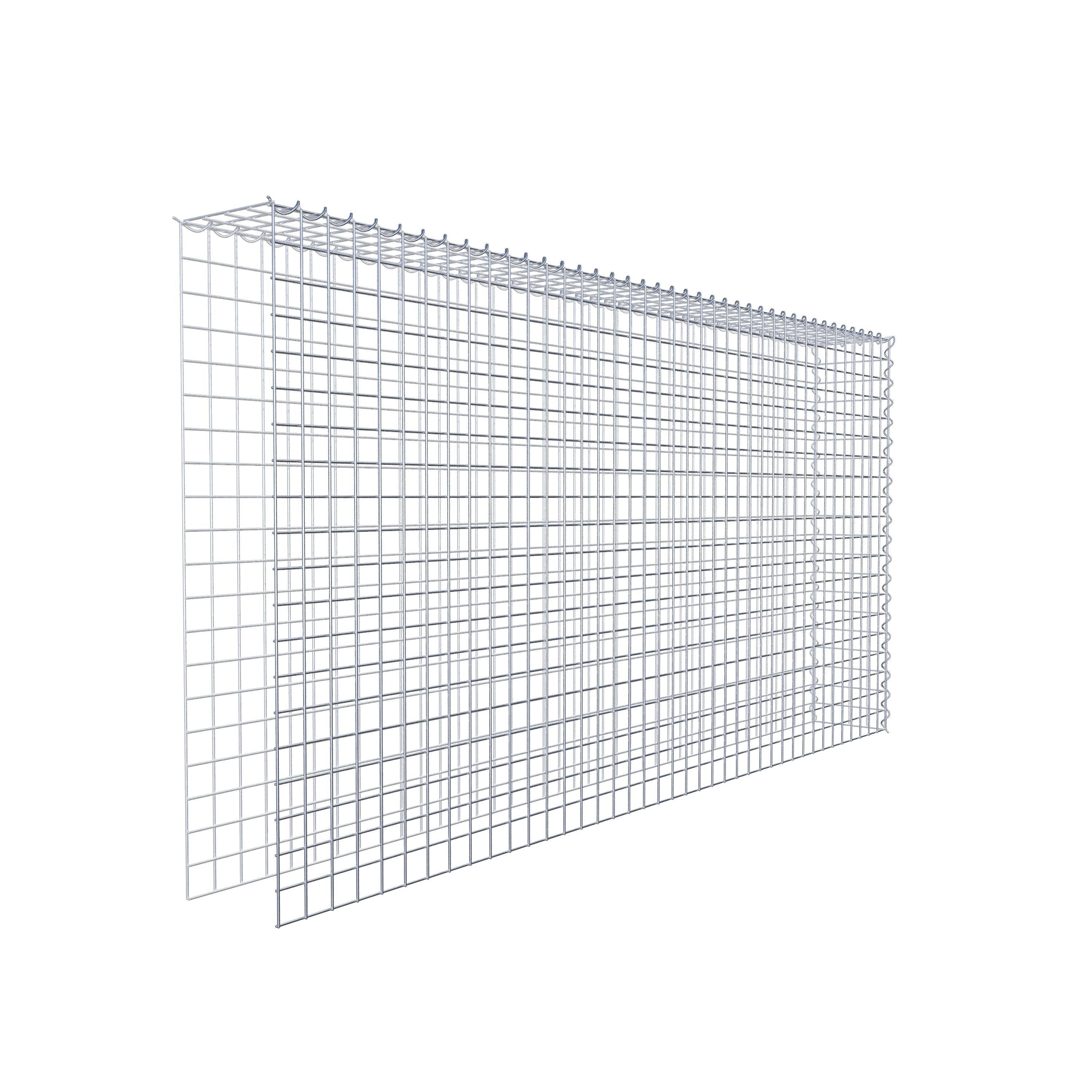 Aangebouwde schanskorf type 4 200 cm x 100 cm x 20 cm (L x H x D), maaswijdte 5 cm x 5 cm, spiraal