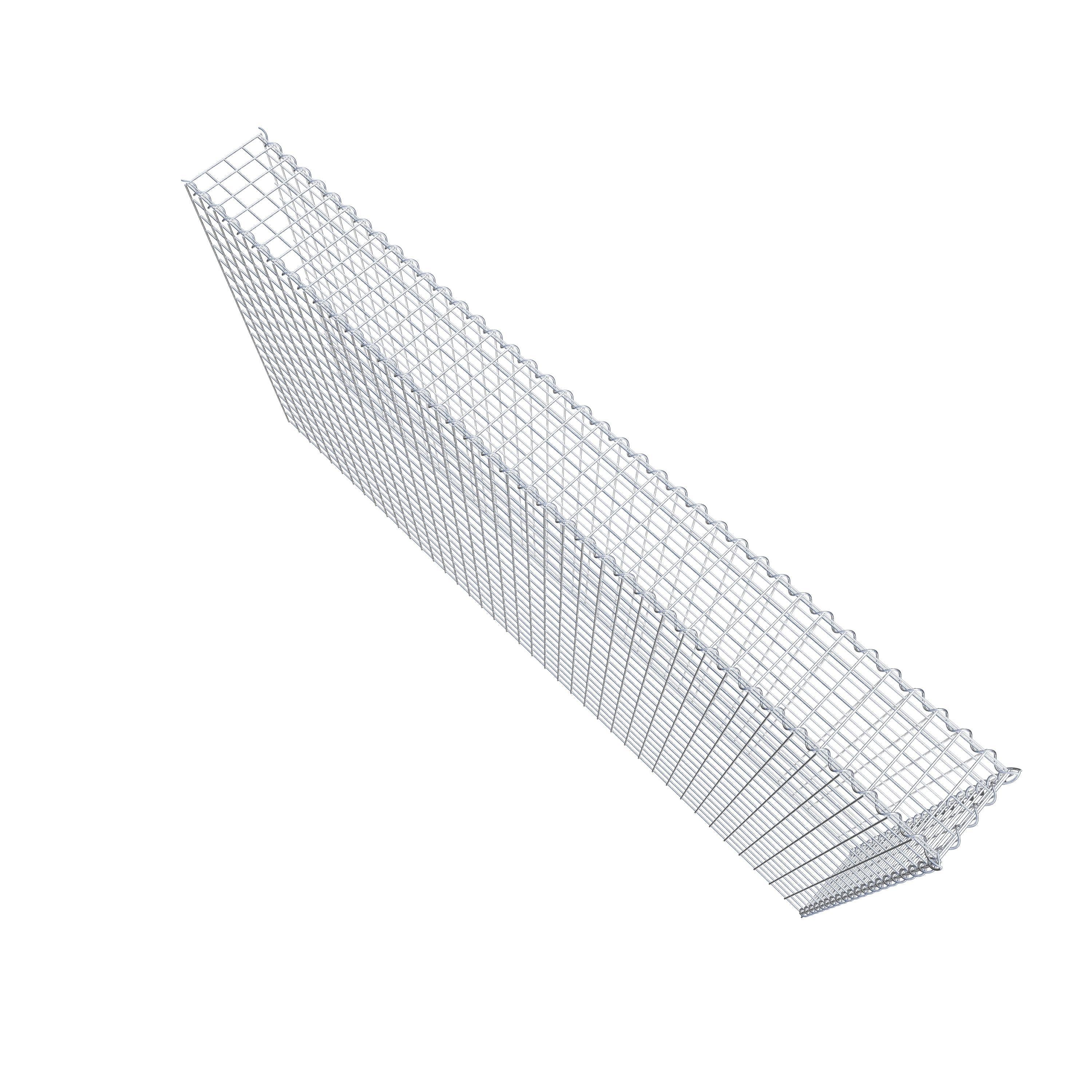 Aangebouwde schanskorf type 4 200 cm x 100 cm x 20 cm (L x H x D), maaswijdte 5 cm x 5 cm, spiraal