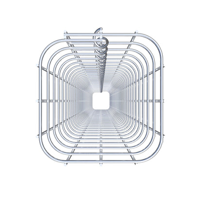 Colonna rettangolare in gabbione zincato a caldo, 17 cm x 17 cm, altezza 200 cm, MW 5 cm x 5 cm