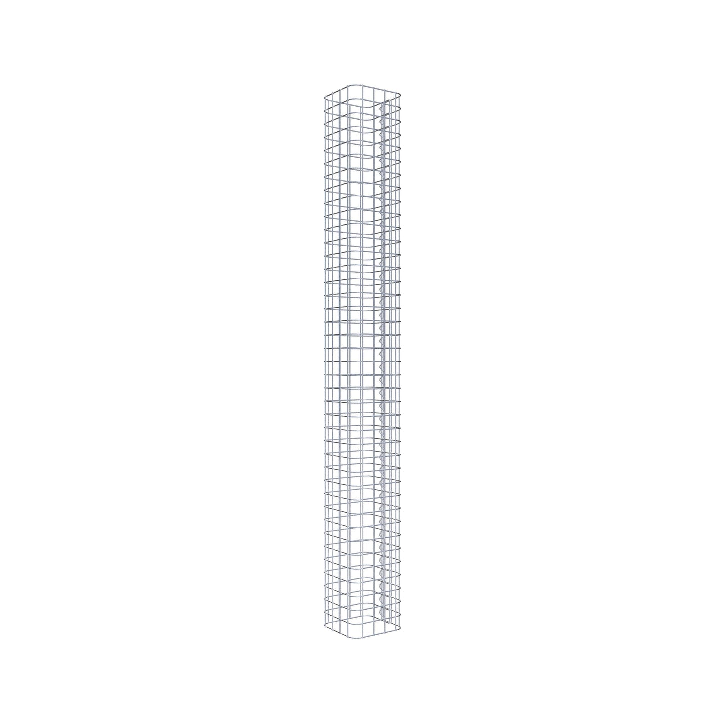 Colonne de gabion carrée galvanisée à chaud, 22 cm x 22 cm, 200 cm de hauteur, MW 5 cm x 5 cm