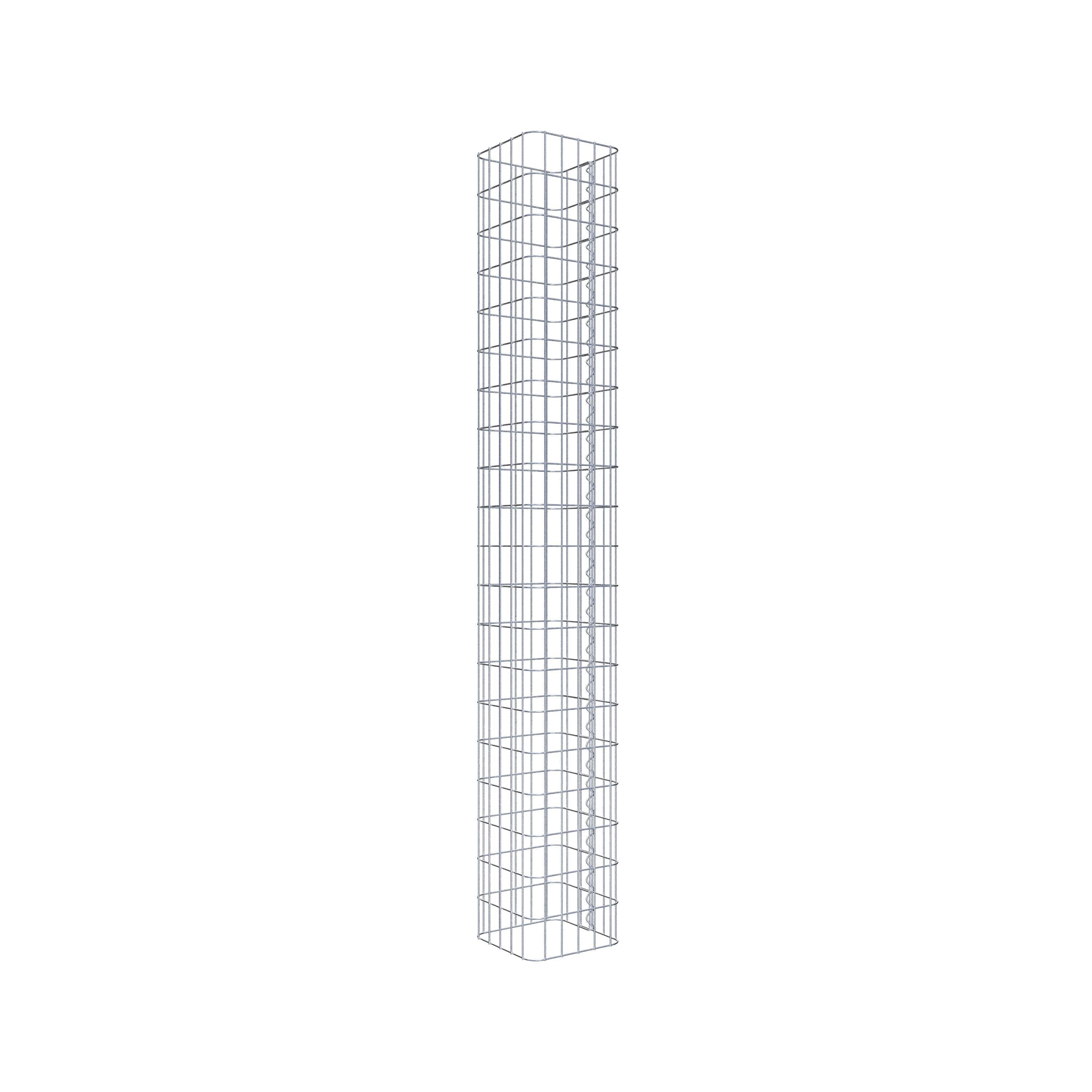 Schanskorfkolom, vierkant, thermisch verzinkt, 27 cm x 27 cm, 200 cm hoogte, MW 5 cm x 10 cm