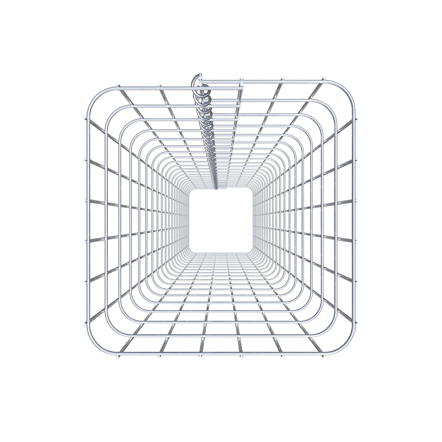 Rechthoekige thermisch verzinkte schanskorfzuil, 32 cm x 32 cm, 200 cm hoog, MW 5 x 10 cm
