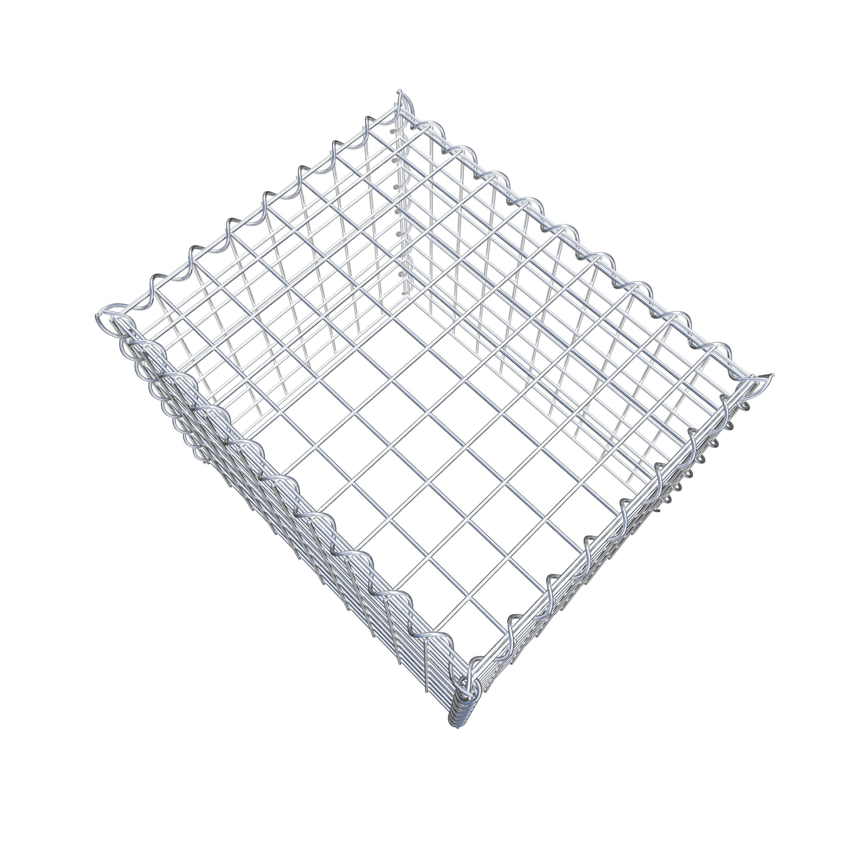 Aangegroeide schanskorf type 3 50 cm x 40 cm x 40 cm (L x H x D), maaswijdte 5 cm x 5 cm, spiraal