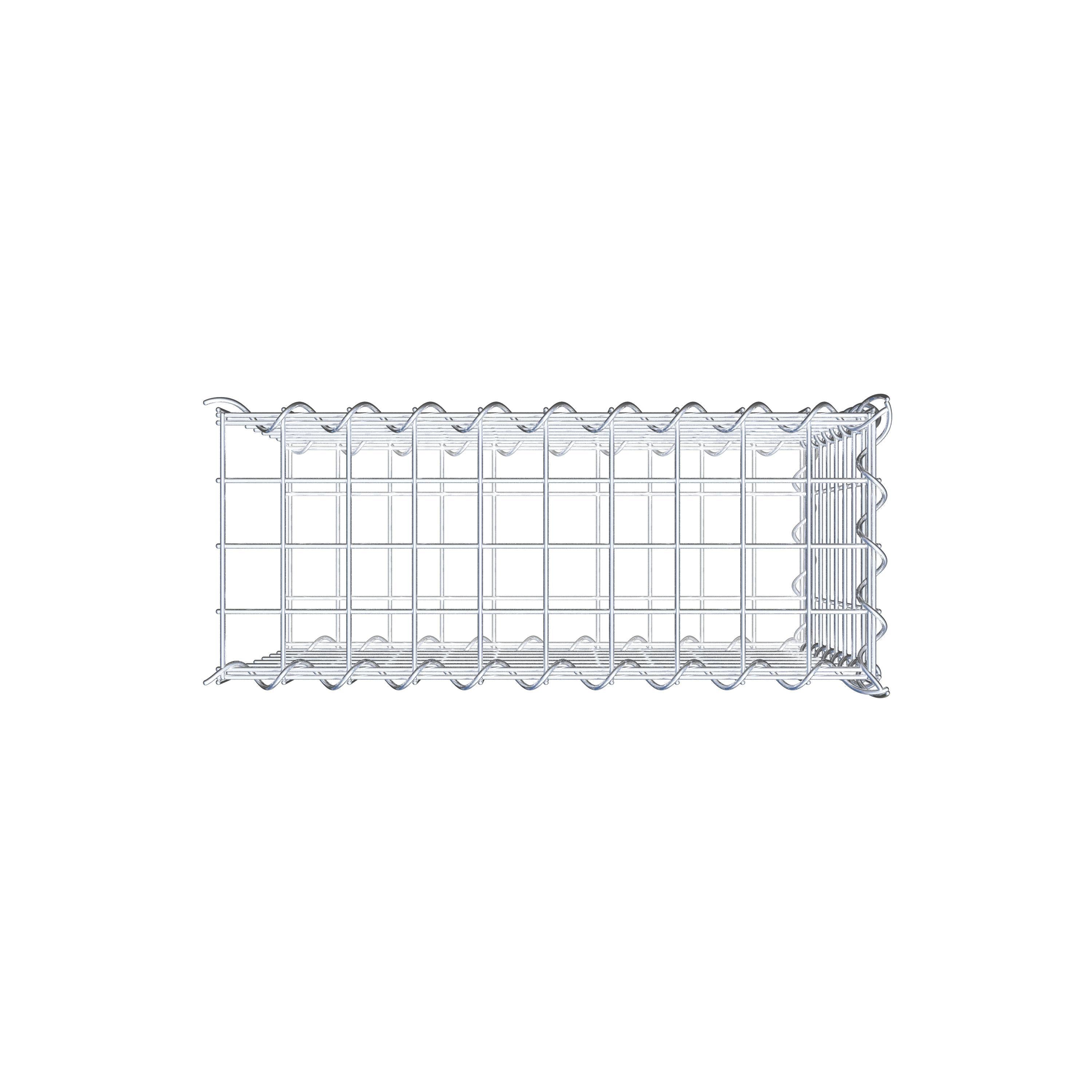 Aangegroeide schanskorf type 2 50 cm x 40 cm x 20 cm (L x H x D), maaswijdte 5 cm x 5 cm, spiraal