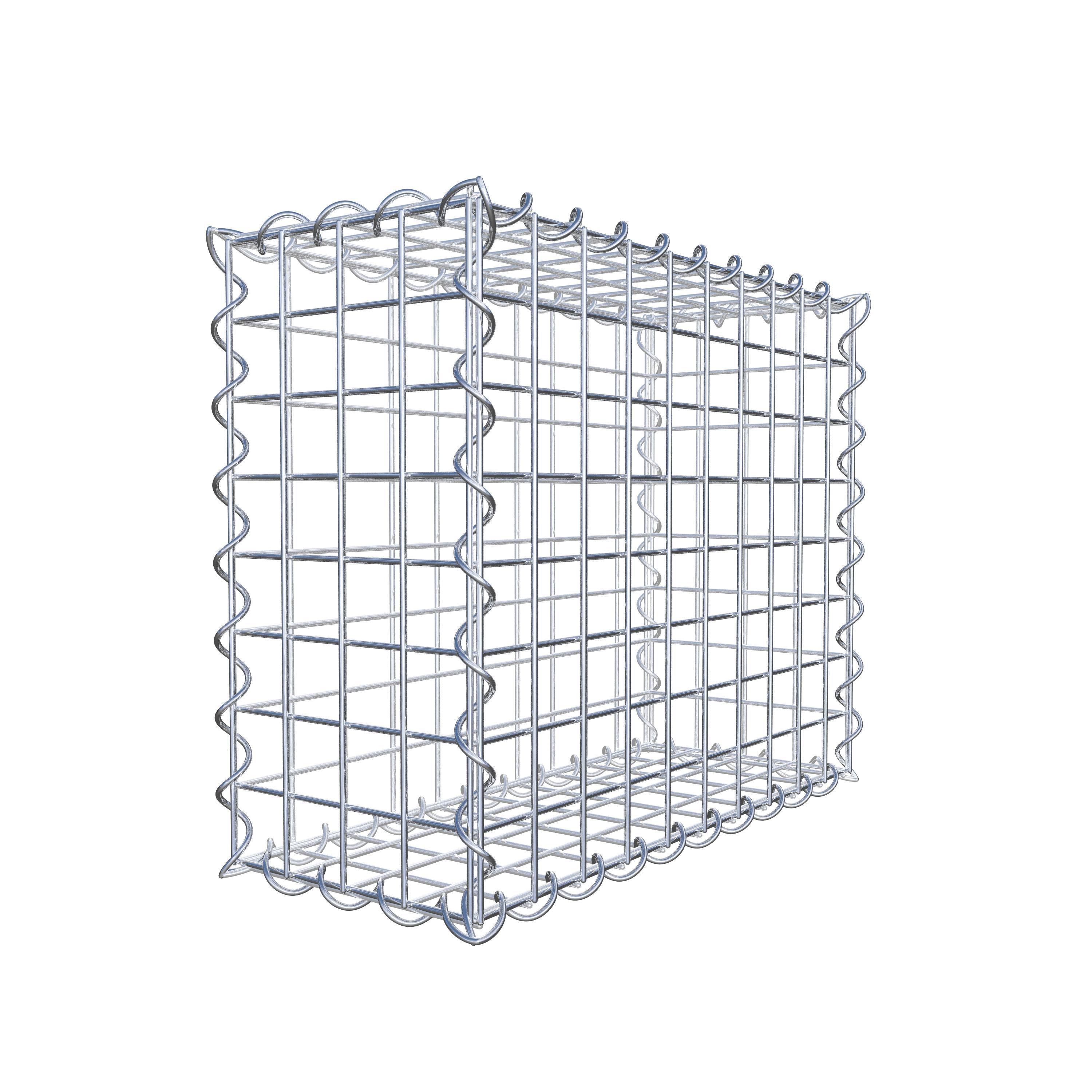 Schanskorf 50 cm x 40 cm x 20 cm (L x H x D), maaswijdte 5 cm x 5 cm, spiraal