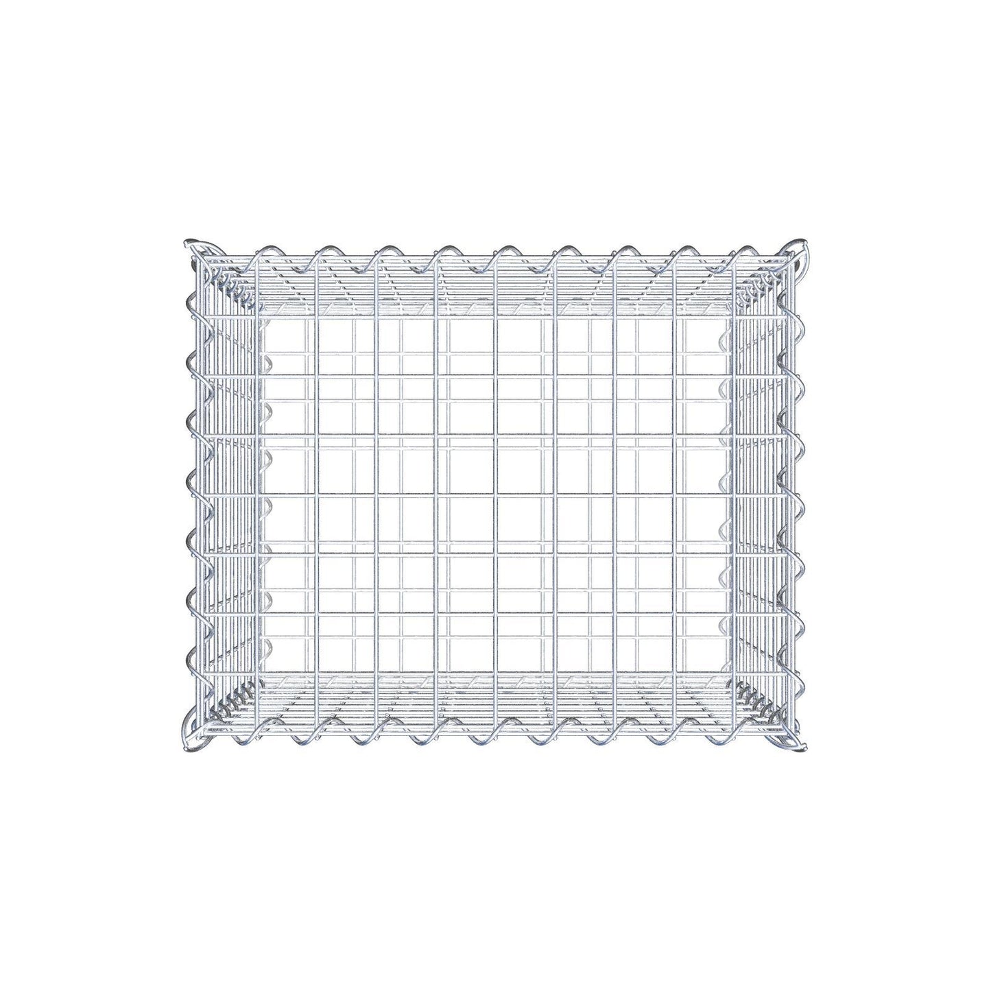 Schanskorf 50 cm x 40 cm x 40 cm (L x H x D), maaswijdte 5 cm x 5 cm, spiraalvormig