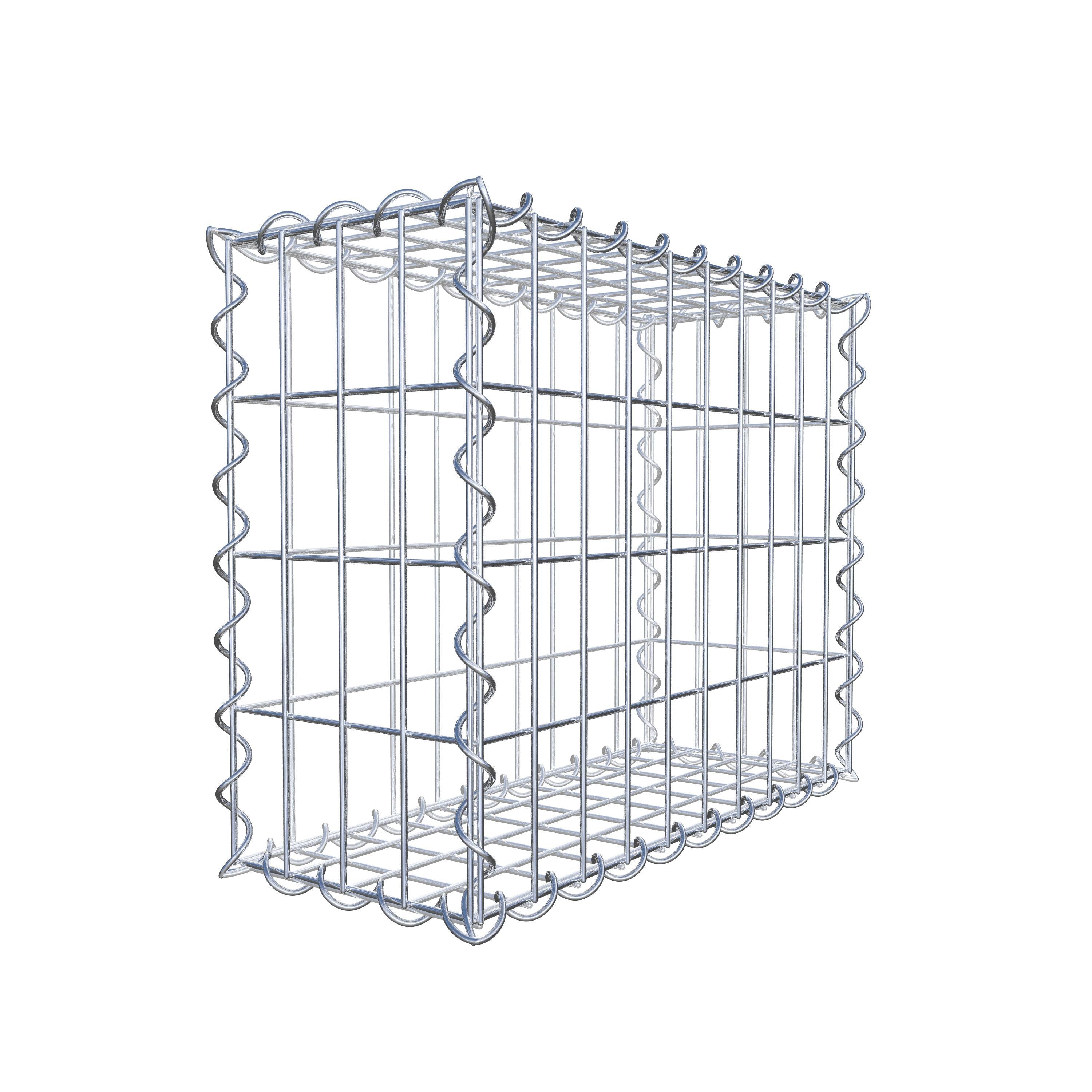 Schanskorf 50 cm x 40 cm x 20 cm (L x H x D), maaswijdte 5 cm x 10 cm, spiraal