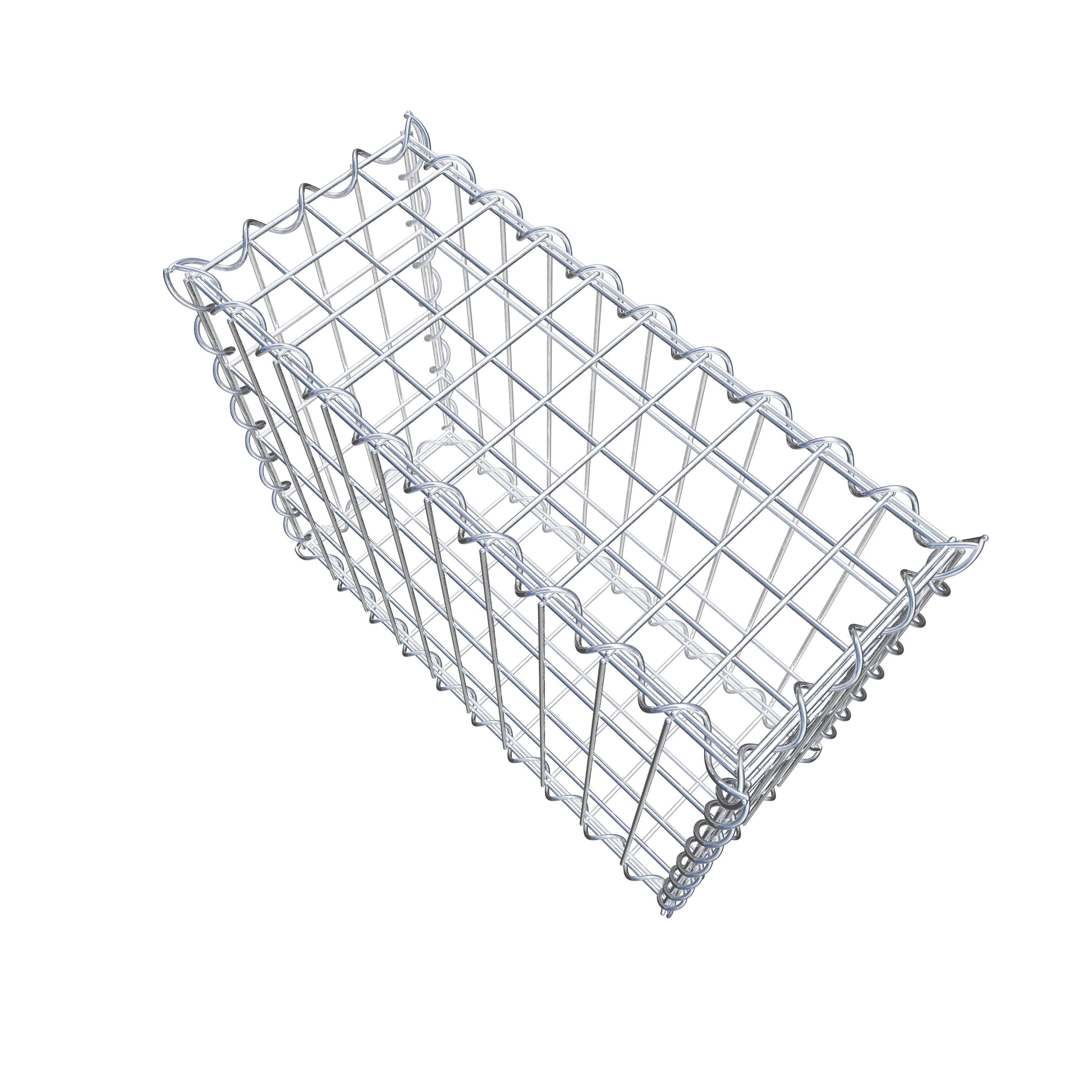 Schanskorf 50 cm x 40 cm x 20 cm (L x H x D), maaswijdte 5 cm x 10 cm, spiraal