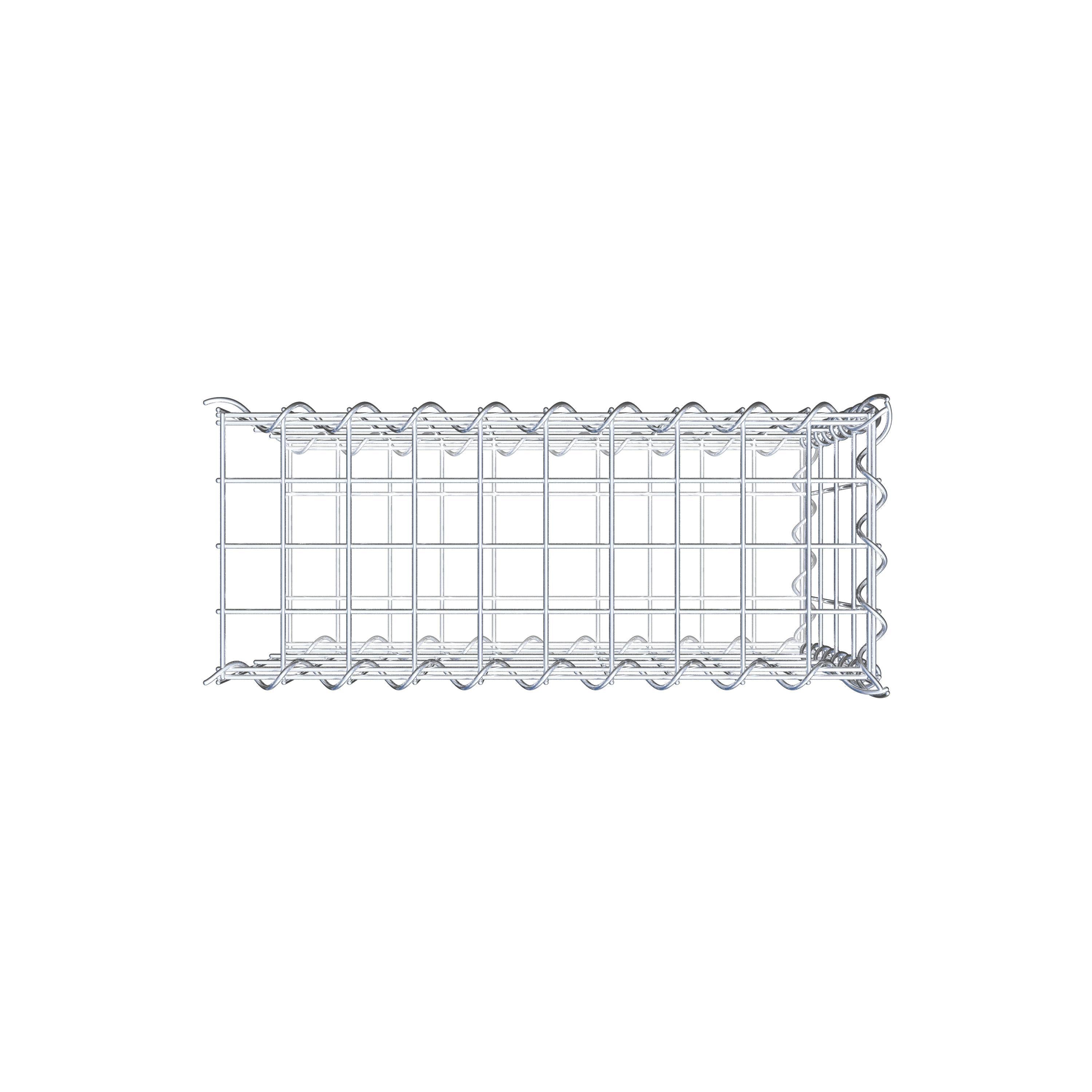 Opvokset gabion type 2 50 cm x 40 cm x 20 cm (L x H x D), maskestørrelse 5 cm x 10 cm, spiral