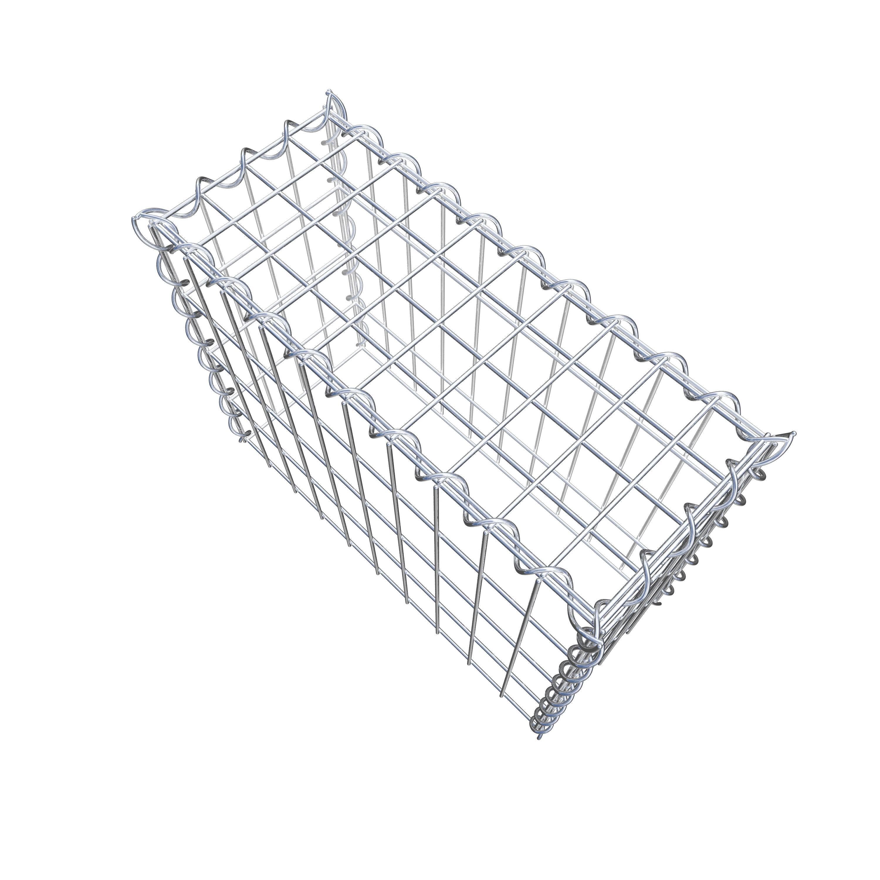 Gabião tipo 3 50 cm x 40 cm x 20 cm (C x A x P), malhagem 5 cm x 10 cm, espiral