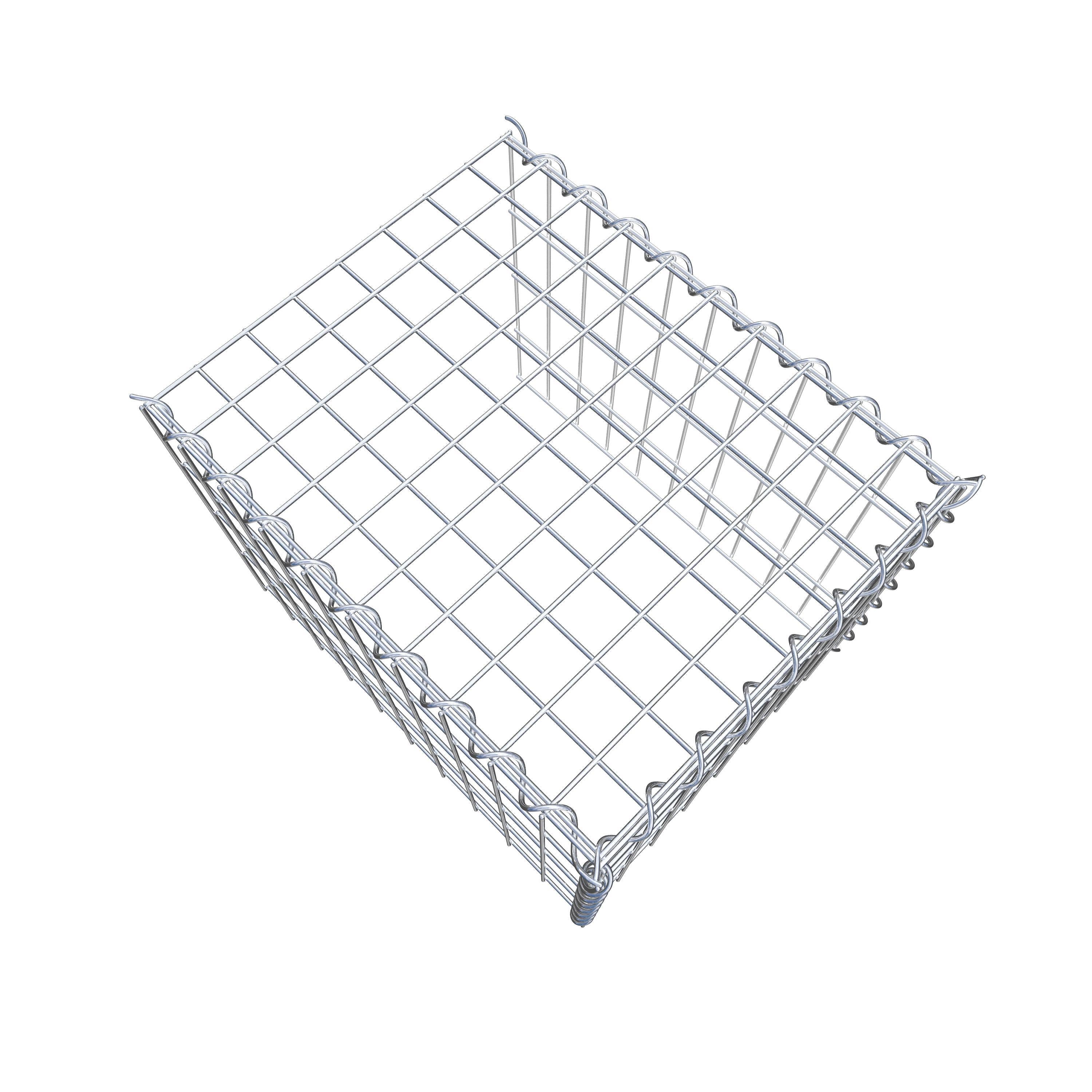 Aangegroeide schanskorf type 4 50 cm x 40 cm x 40 cm (L x H x D), maaswijdte 5 cm x 10 cm, spiraal