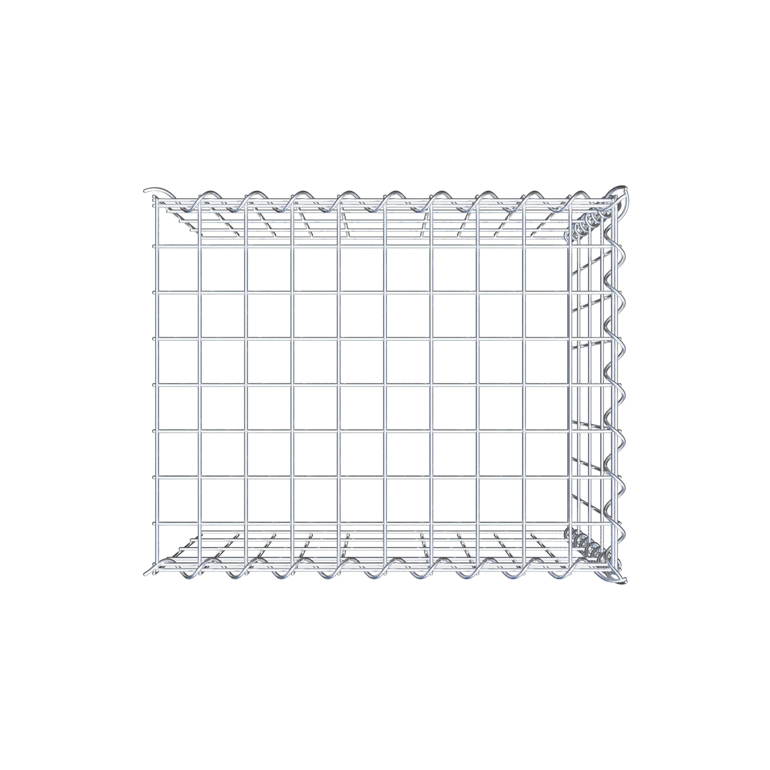 Aangegroeide schanskorf type 4 50 cm x 40 cm x 40 cm (L x H x D), maaswijdte 5 cm x 10 cm, spiraal